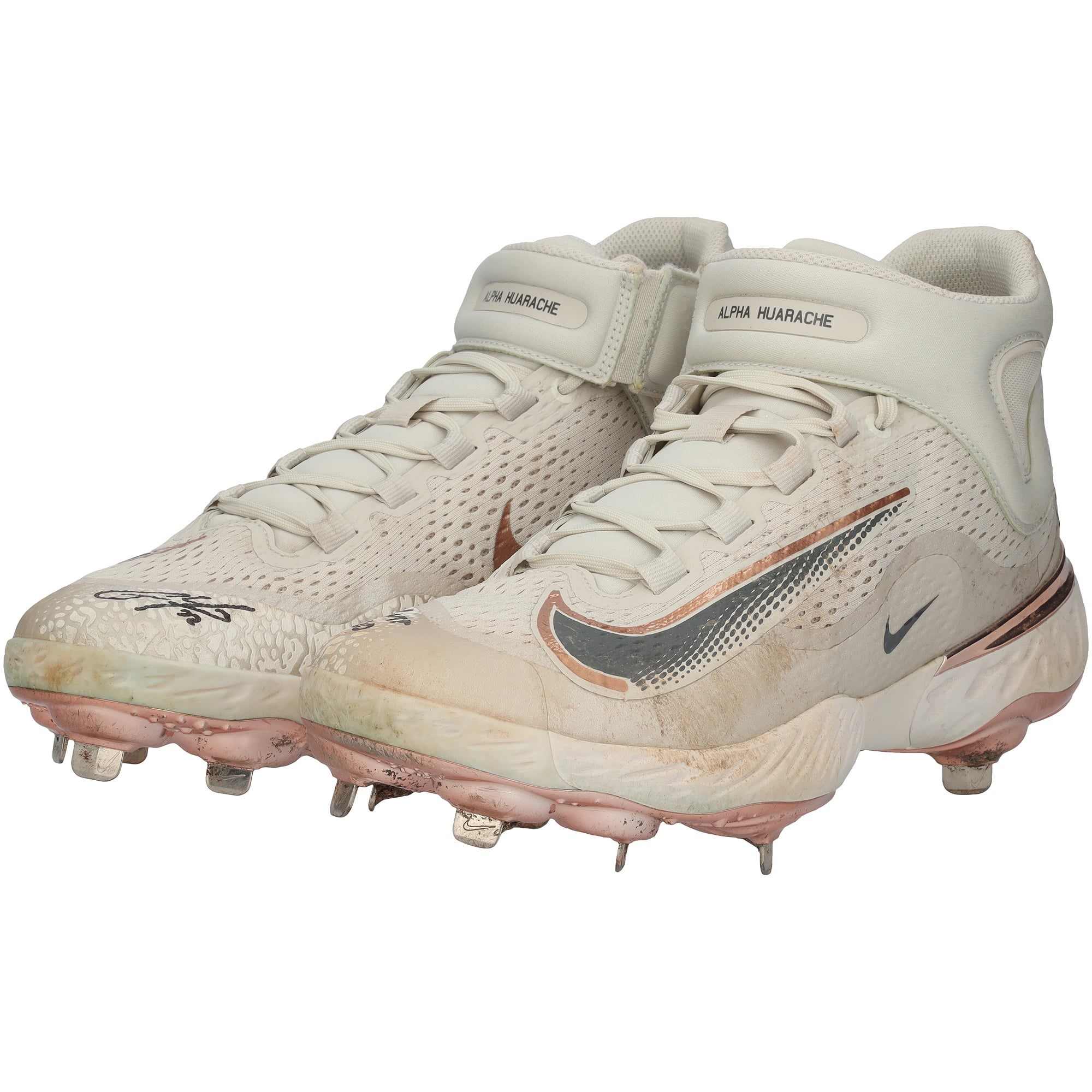 Christian Yelich Milwaukee Brewers Autographed Game-Used White Nike Cleats vs. San Diego Padres on April 15, 2023 with "Game Used" Inscription