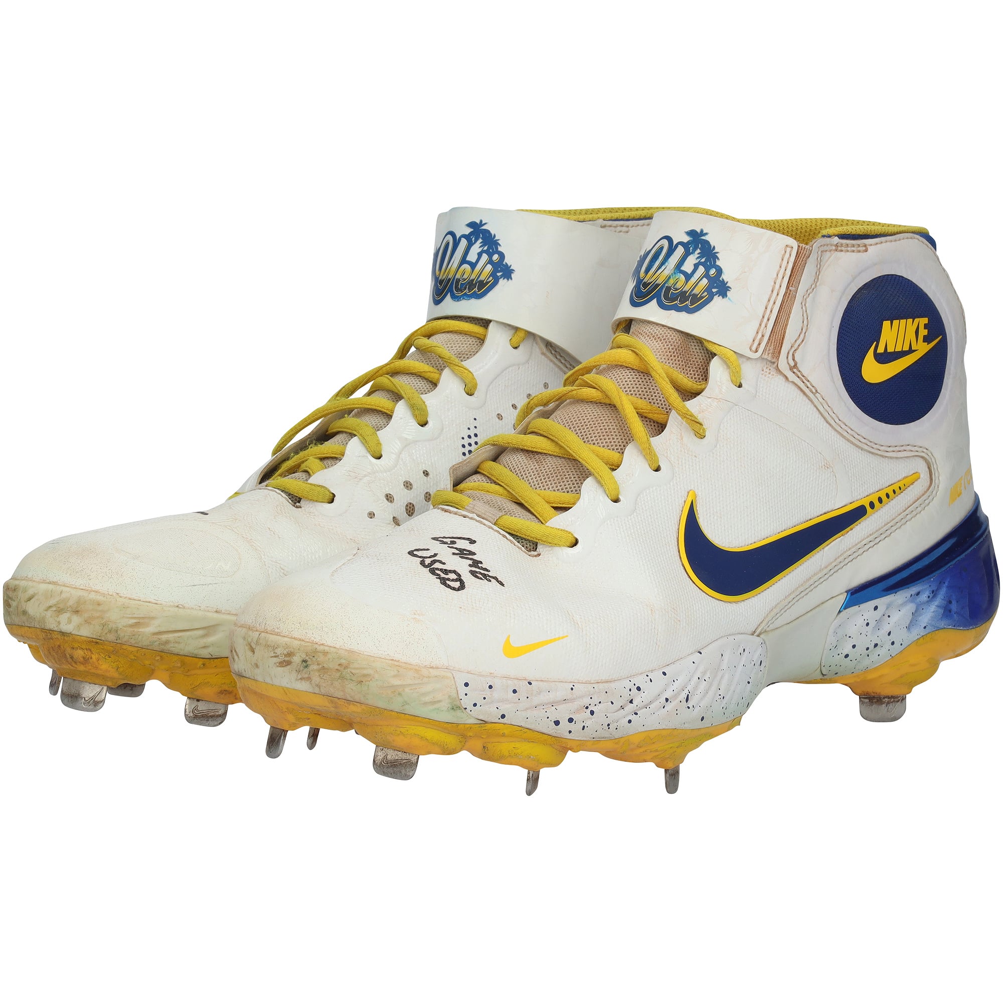 Christian Yelich Milwaukee Brewers Autographed Game-Used White Nike Cleats vs. St. Louis Cardinals on June 23, 2022 with "Game Used" Inscription