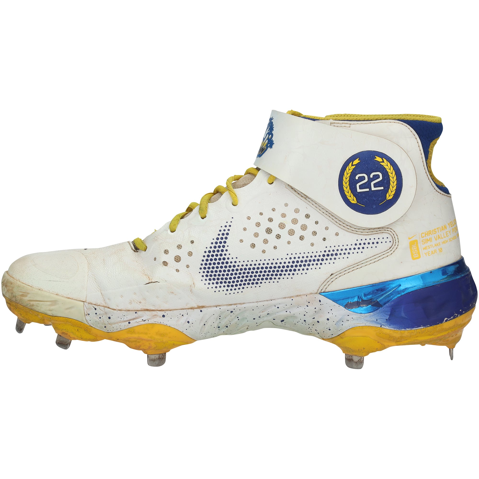 Christian Yelich Milwaukee Brewers Autographed Game-Used White Nike Cleats vs. St. Louis Cardinals on June 23, 2022 with "Game Used" Inscription