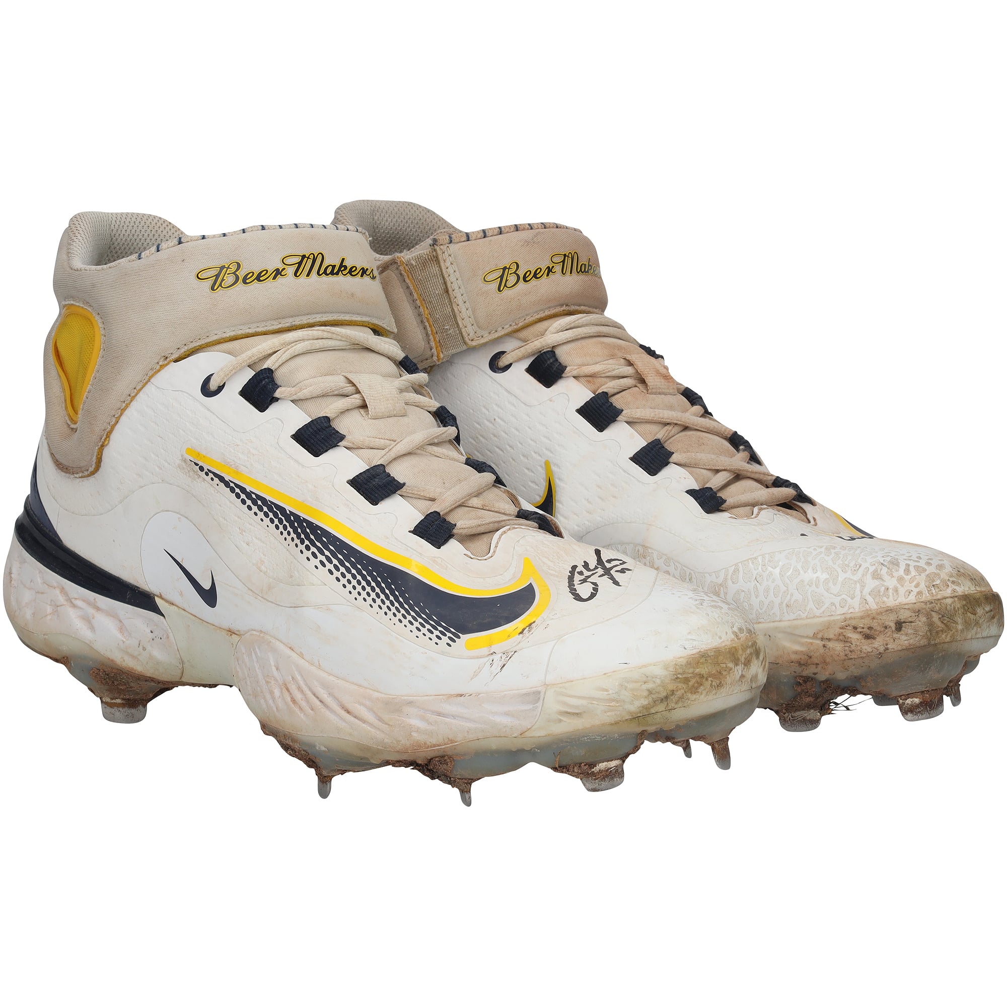Christian Yelich Milwaukee Brewers Autographed Game-Used White Nike Cleats vs. St. Louis Cardinals on September 28, 2023 with "Game Used" Inscription