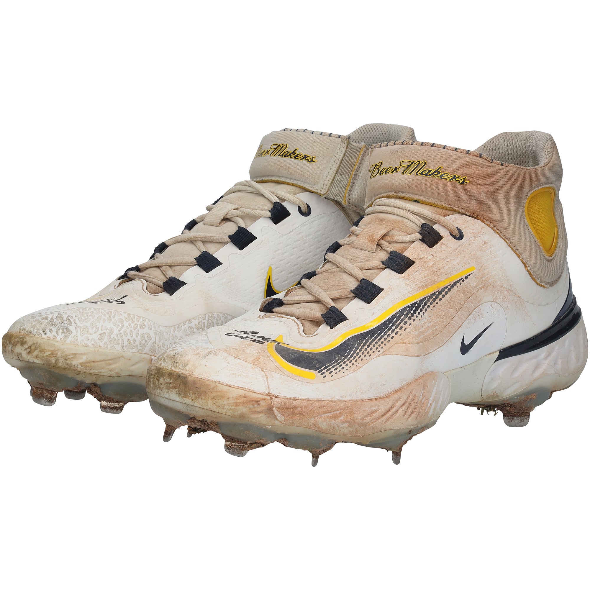 Christian Yelich Milwaukee Brewers Autographed Game-Used White Nike Cleats vs. St. Louis Cardinals on September 28, 2023 with "Game Used" Inscription
