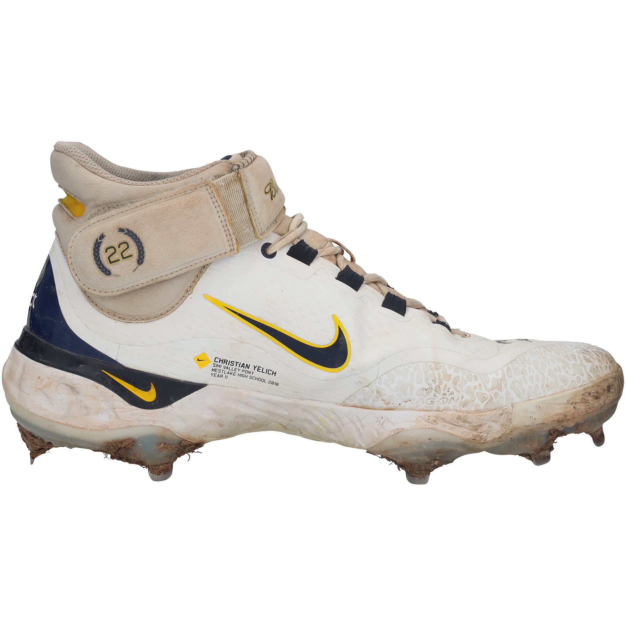Christian Yelich Milwaukee Brewers Autographed Game-Used White Nike Cleats vs. St. Louis Cardinals on September 28, 2023 with "Game Used" Inscription