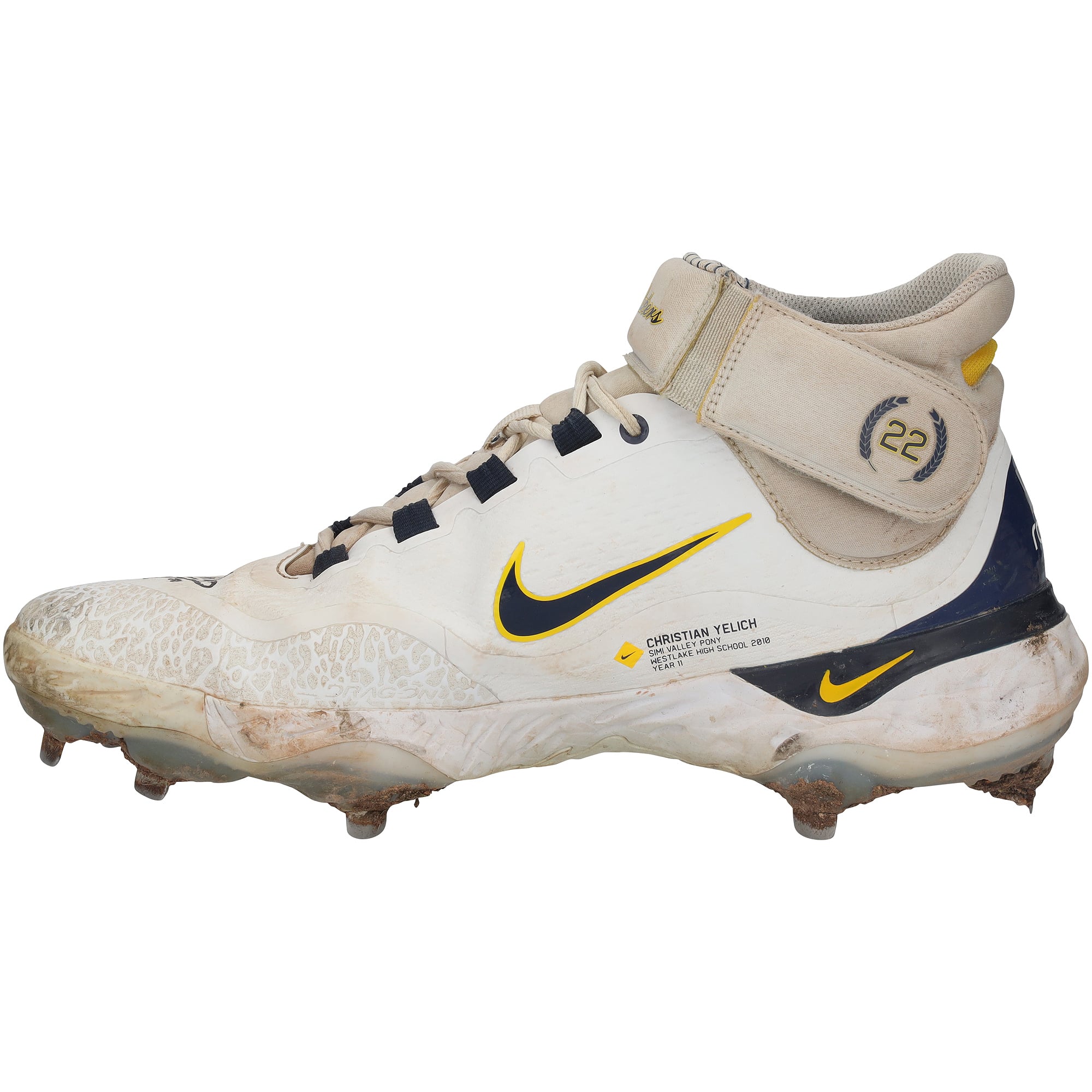 Christian Yelich Milwaukee Brewers Autographed Game-Used White Nike Cleats vs. St. Louis Cardinals on September 28, 2023 with "Game Used" Inscription