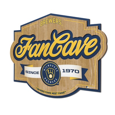 Milwaukee Brewers IDNA 12.5" x 17" Fan Cave Sign