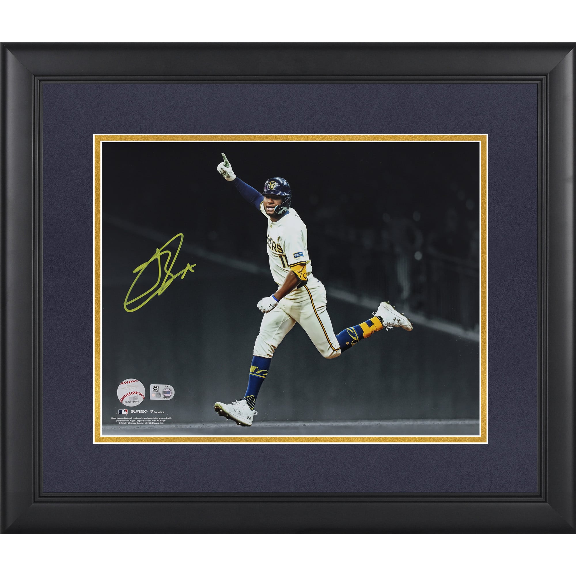 Jackson Chourio Milwaukee Brewers Autographed Framed 11" x 14" Celebration Spotlight Photograph