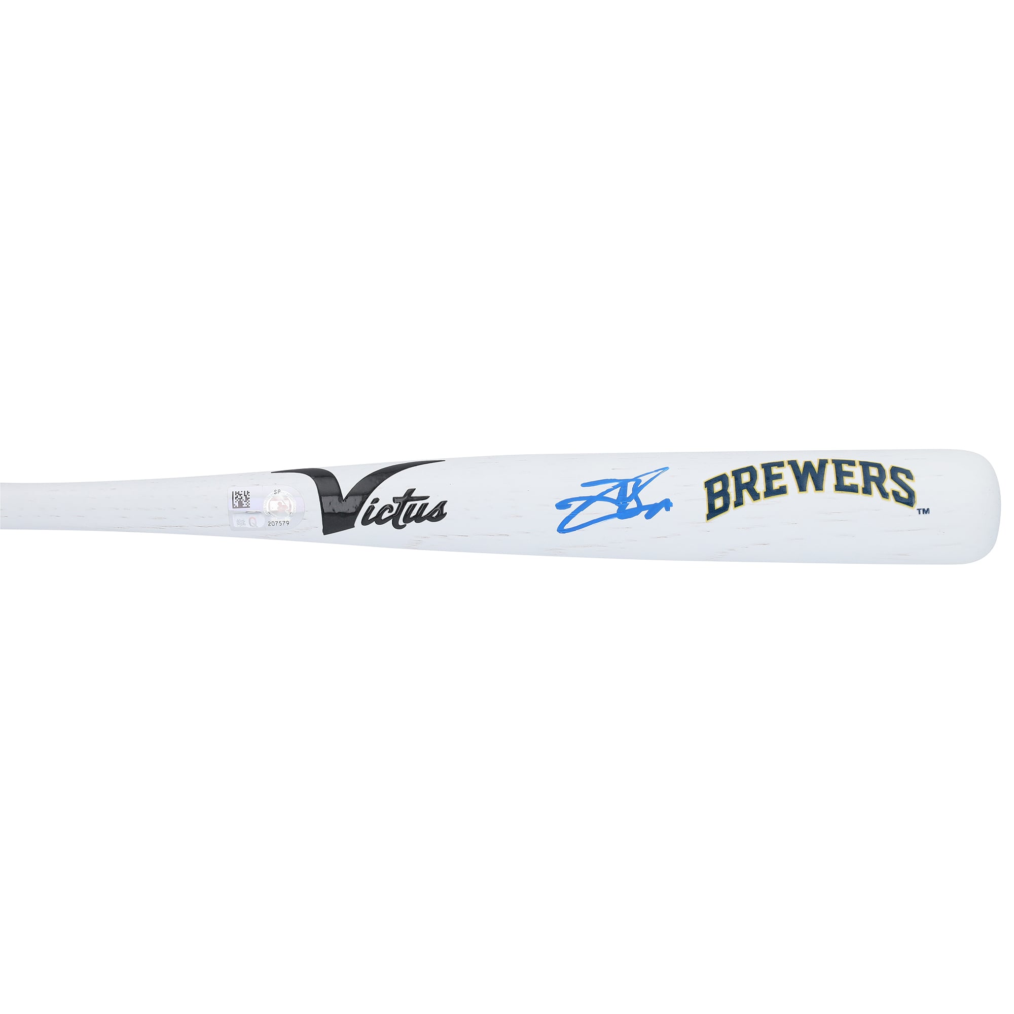 Jackson Chourio Milwaukee Brewers Autographed Victus Team ID Mini Bat