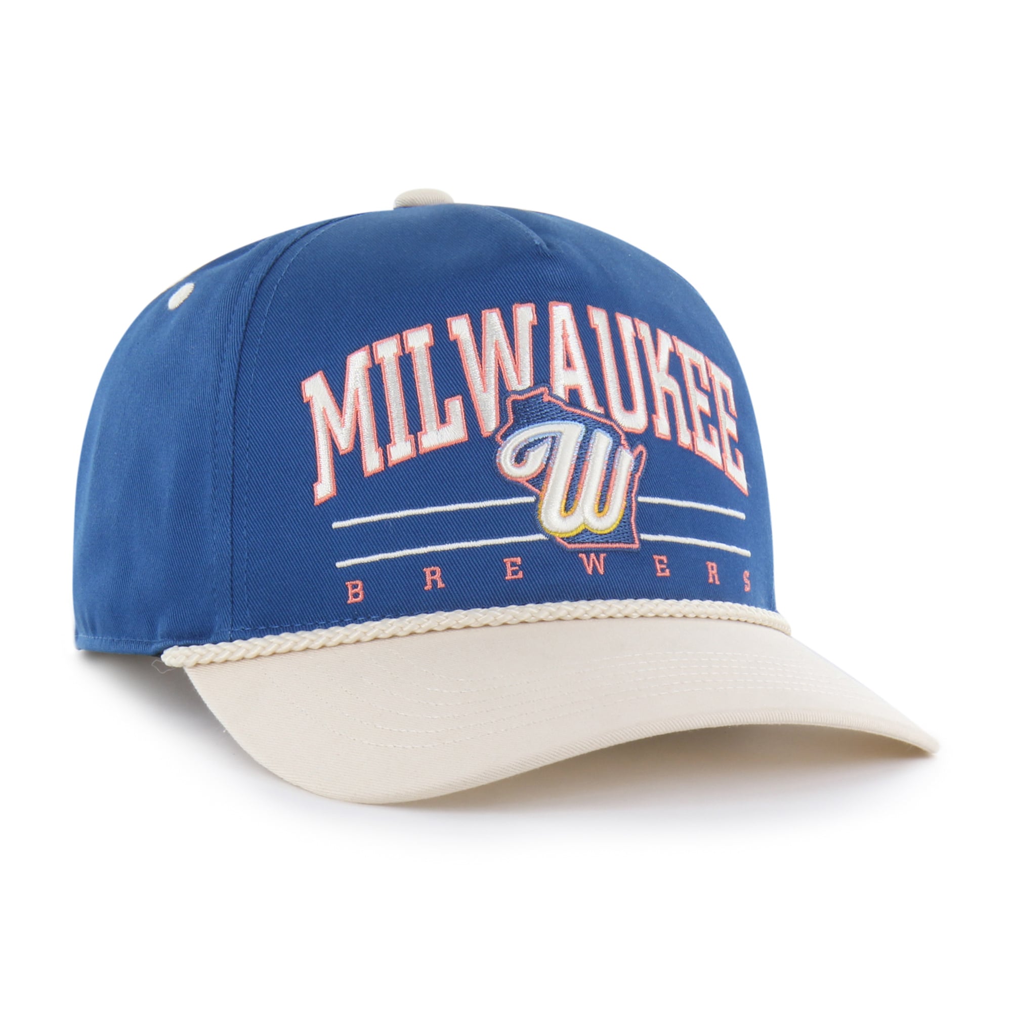 Casquette ajustable pour homme « 47 Blue/Naturel Milwaukee Brewers 2026 City Connect Rope Hitch »