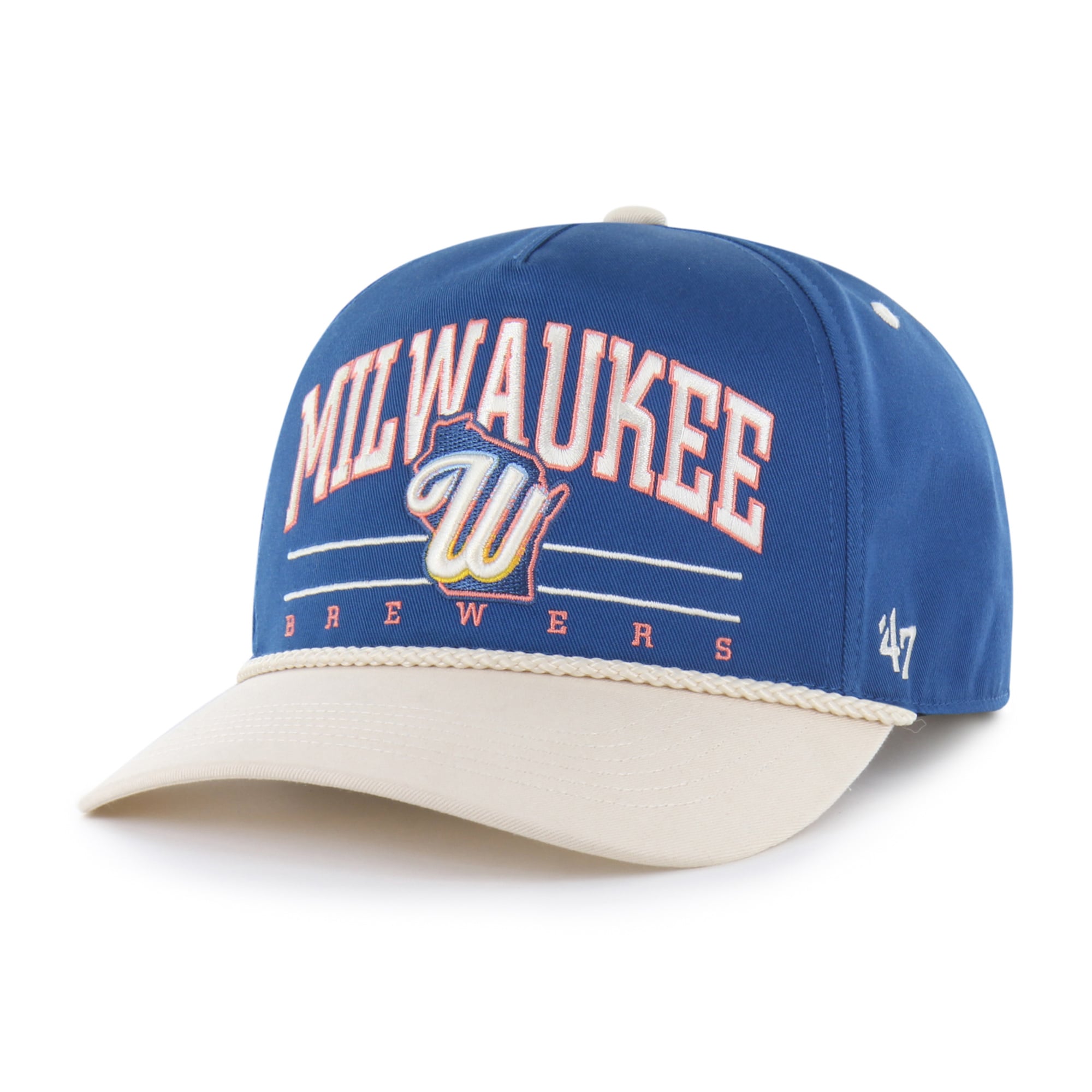 Casquette ajustable pour homme « 47 Blue/Naturel Milwaukee Brewers 2026 City Connect Rope Hitch »
