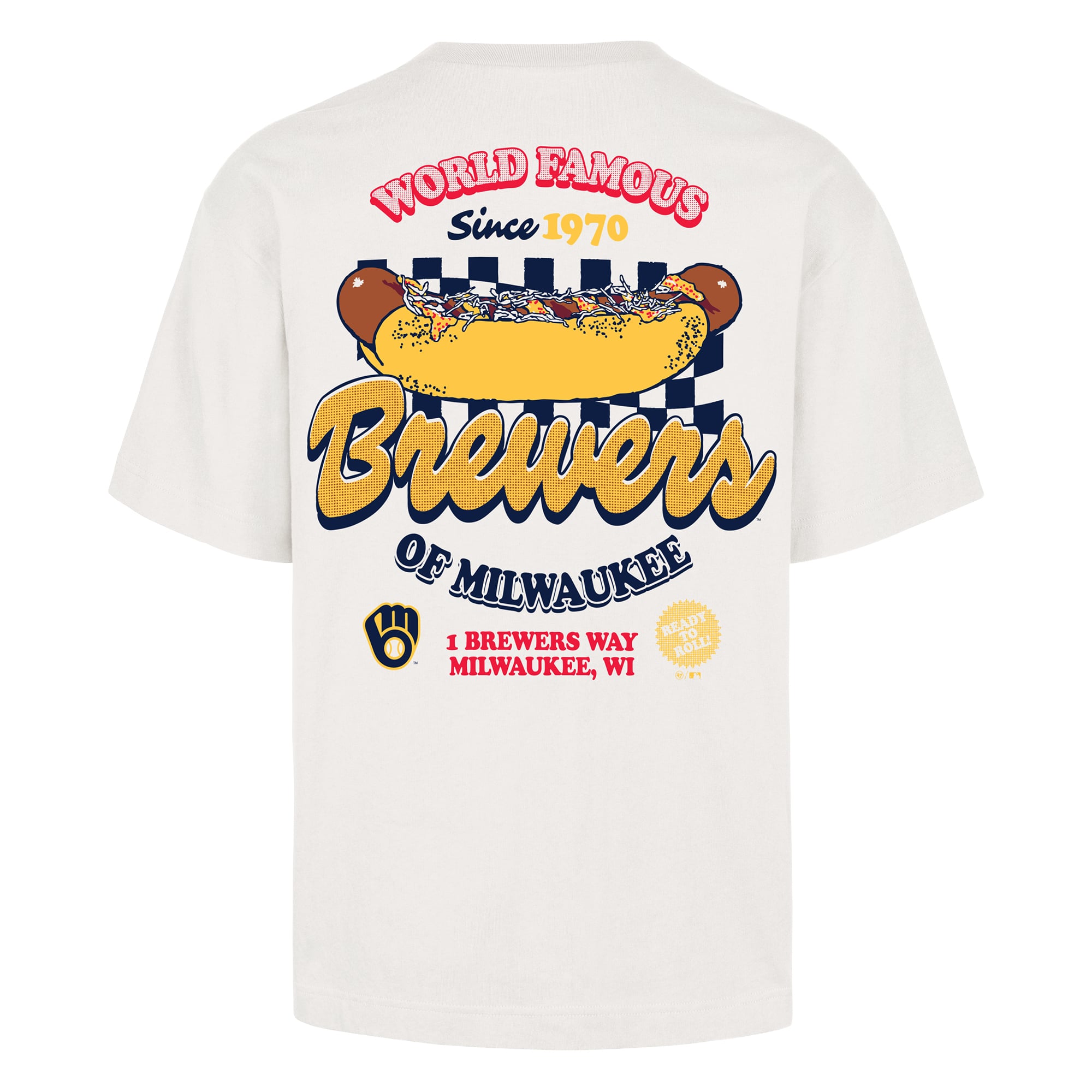 T-shirt Glizzy crème Milwaukee Brewers pour homme, modèle 47
