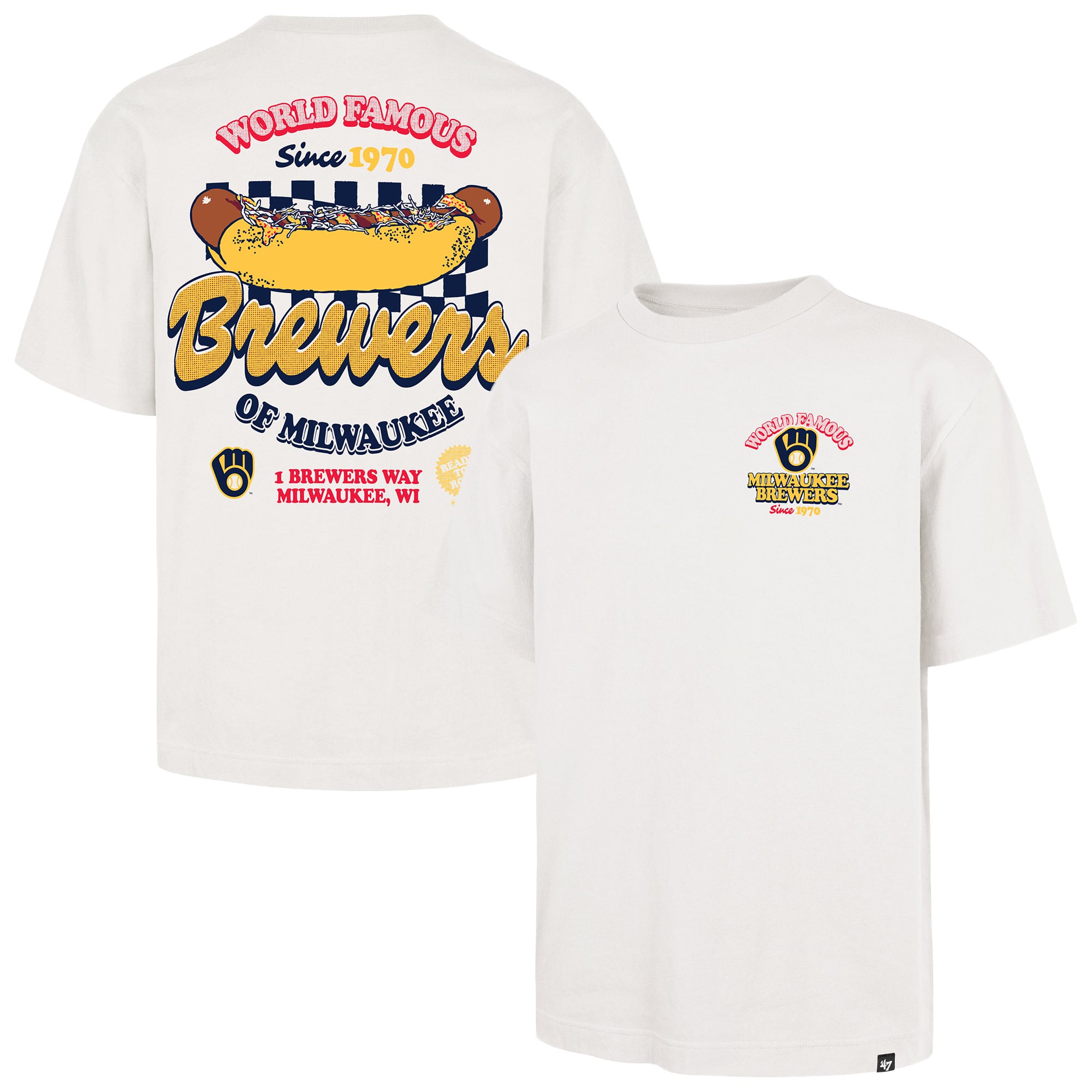 T-shirt Glizzy crème Milwaukee Brewers pour homme, modèle 47