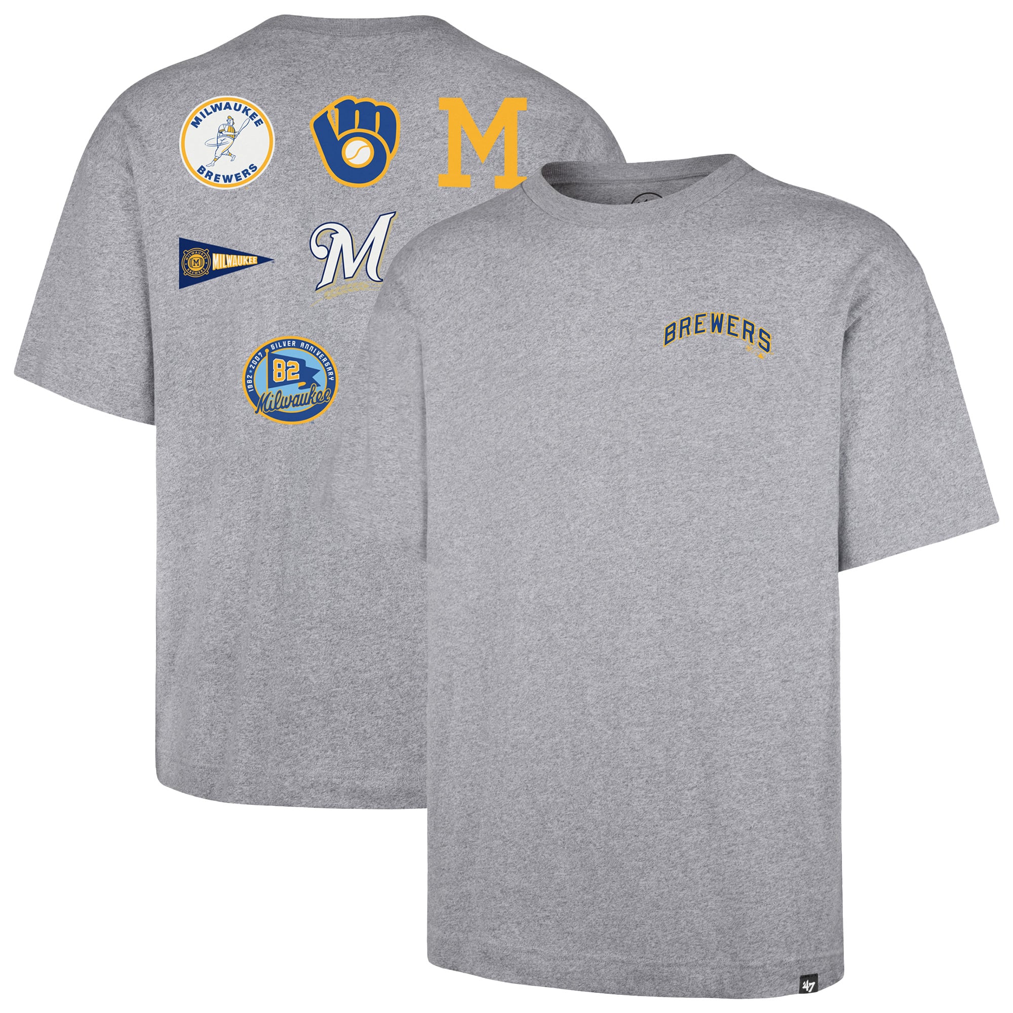 T-shirt homme gris '47 Milwaukee Brewers History Lock Foundation