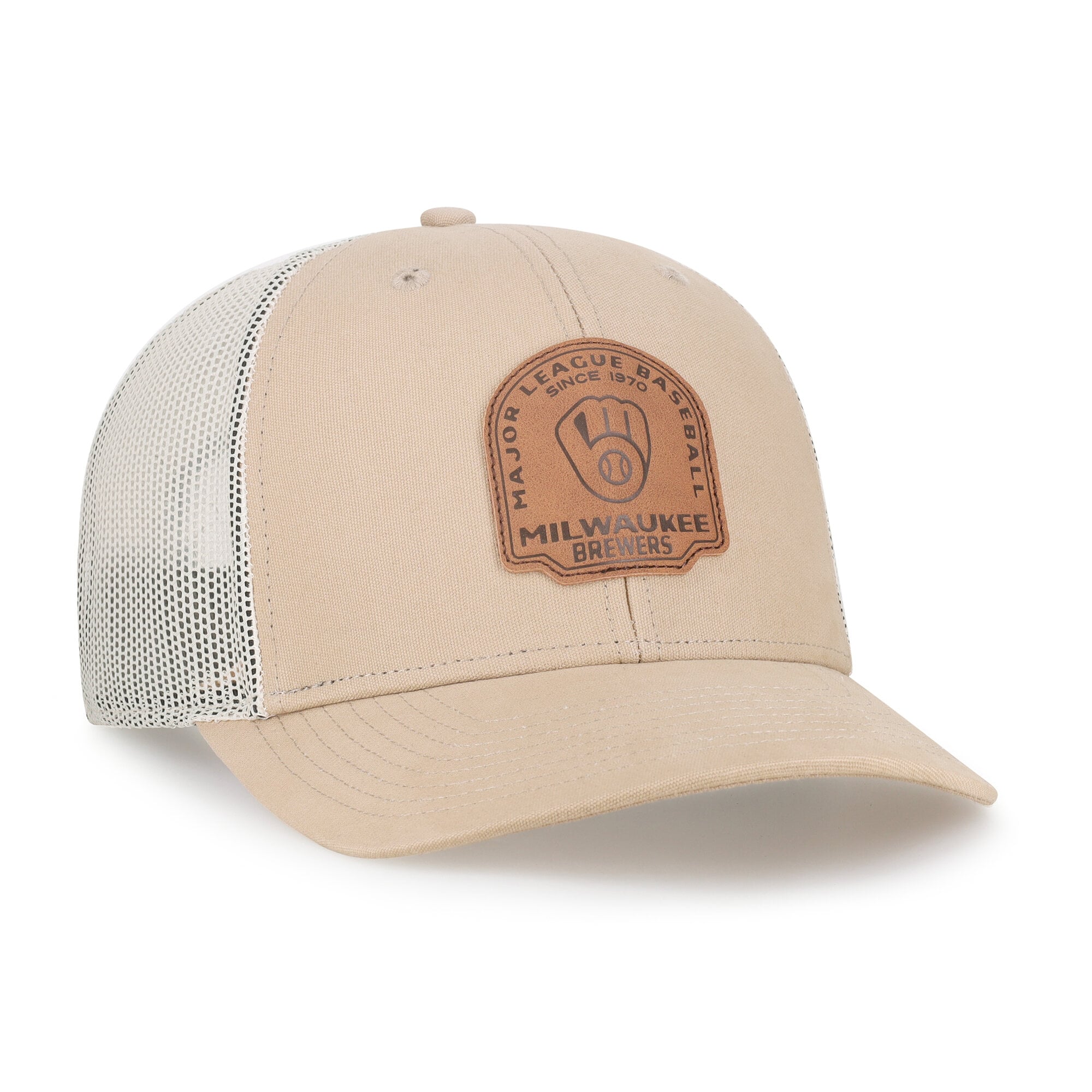 Casquette trucker snapback kaki Milwaukee Brewers '47 pour homme