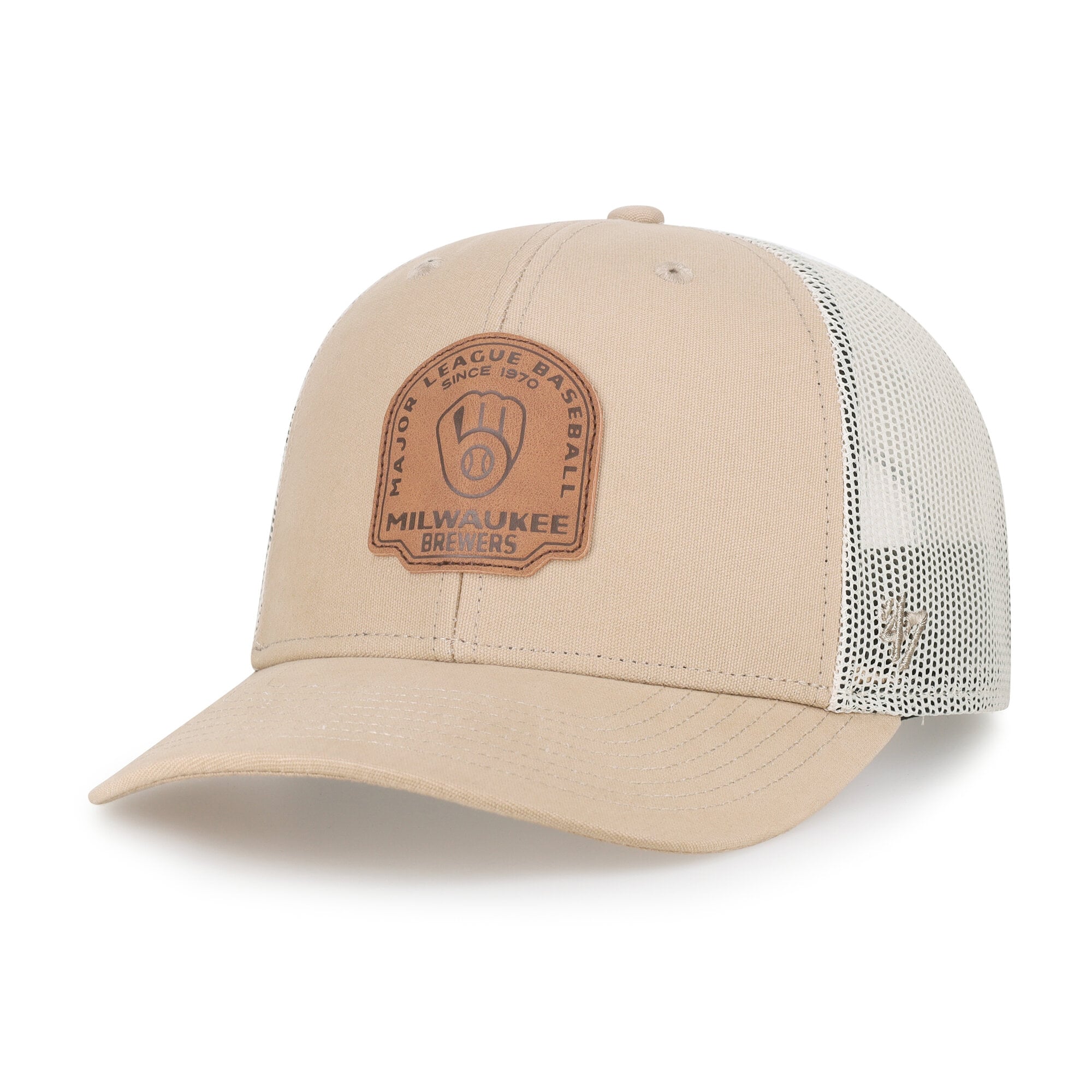 Casquette trucker snapback kaki Milwaukee Brewers '47 pour homme