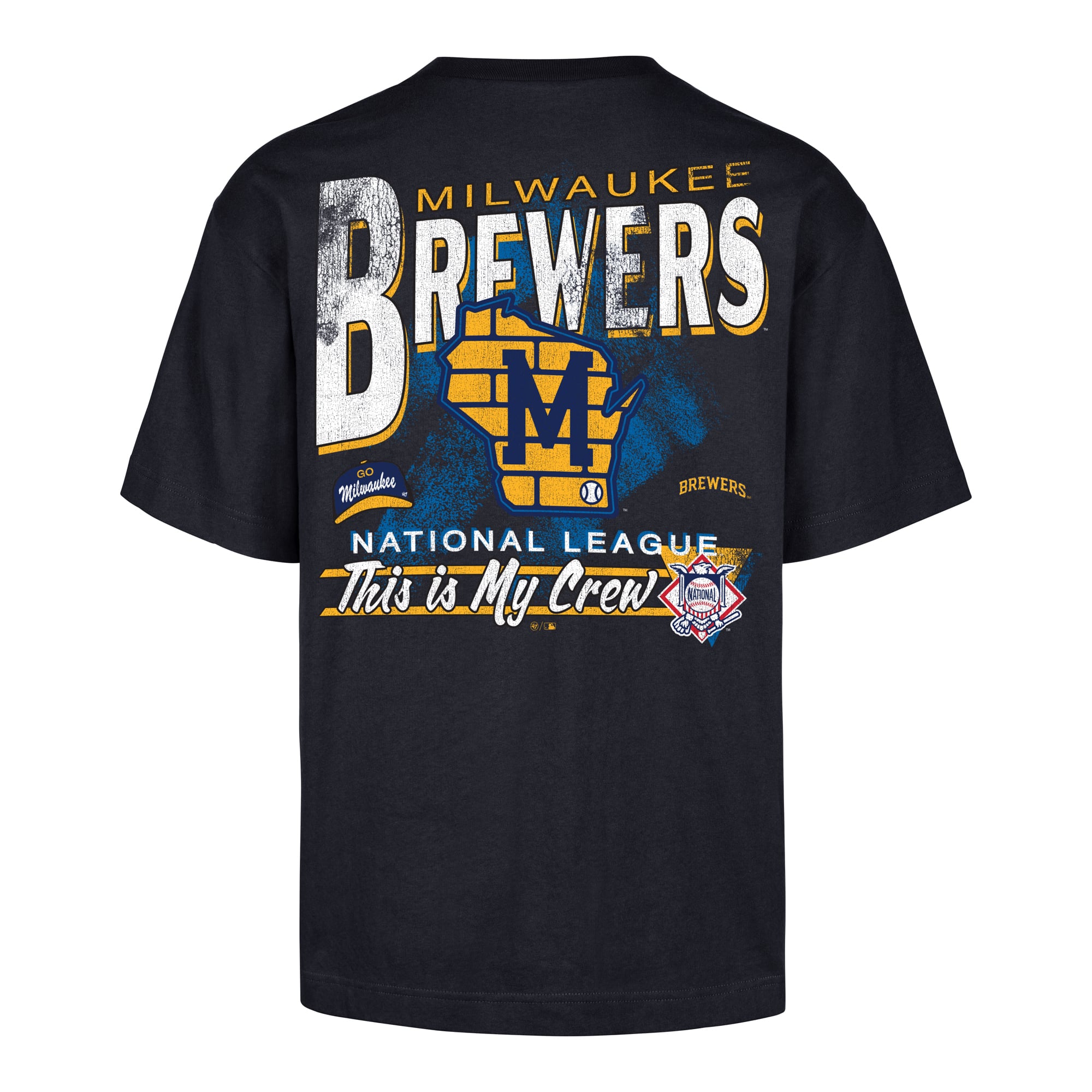 Men's '47 Navy Milwaukee Brewers Under Bar Foundation T-Shirt