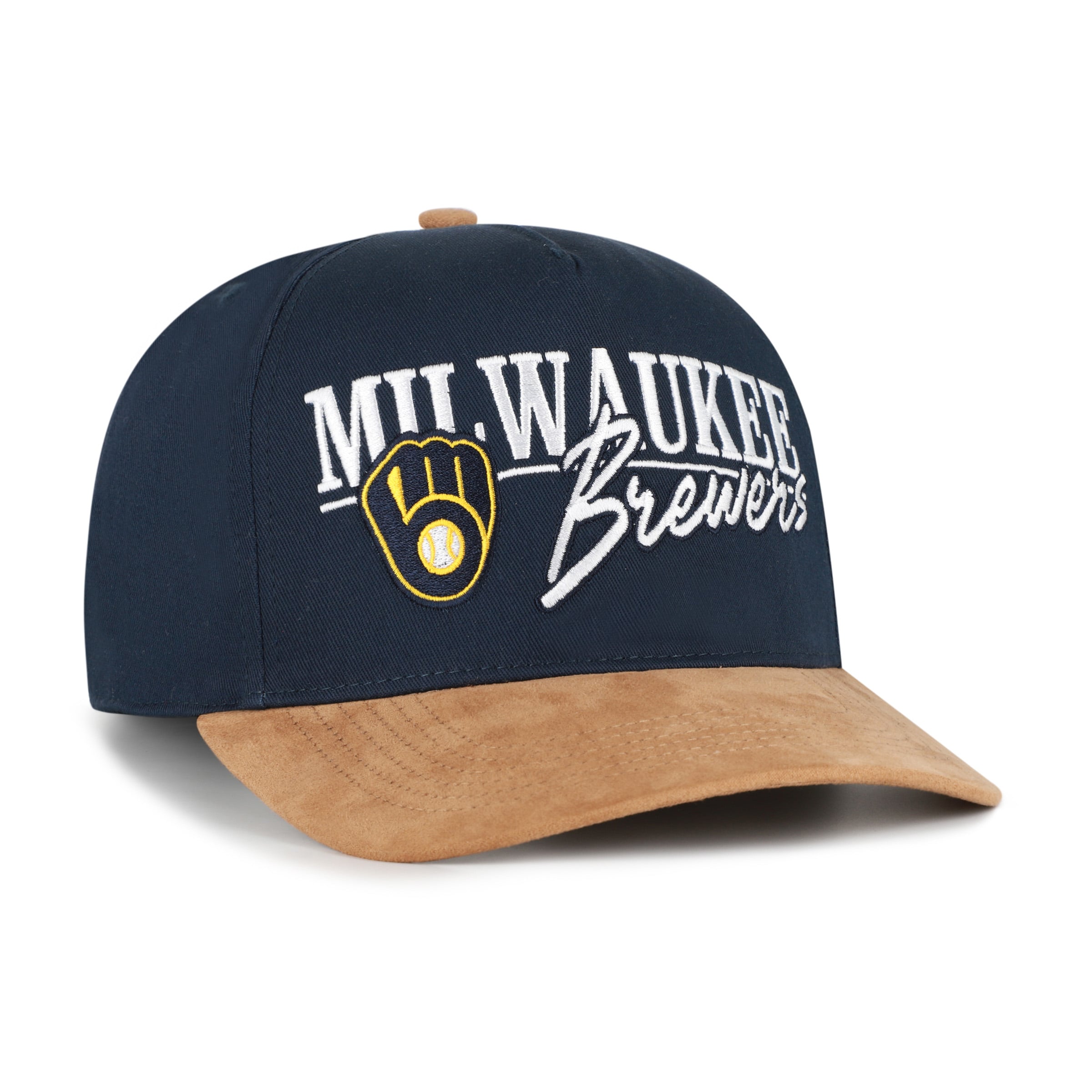Casquette ajustable Milwaukee Brewers Scribe Line Hitch, modèle 47, bleu marine/marron clair
