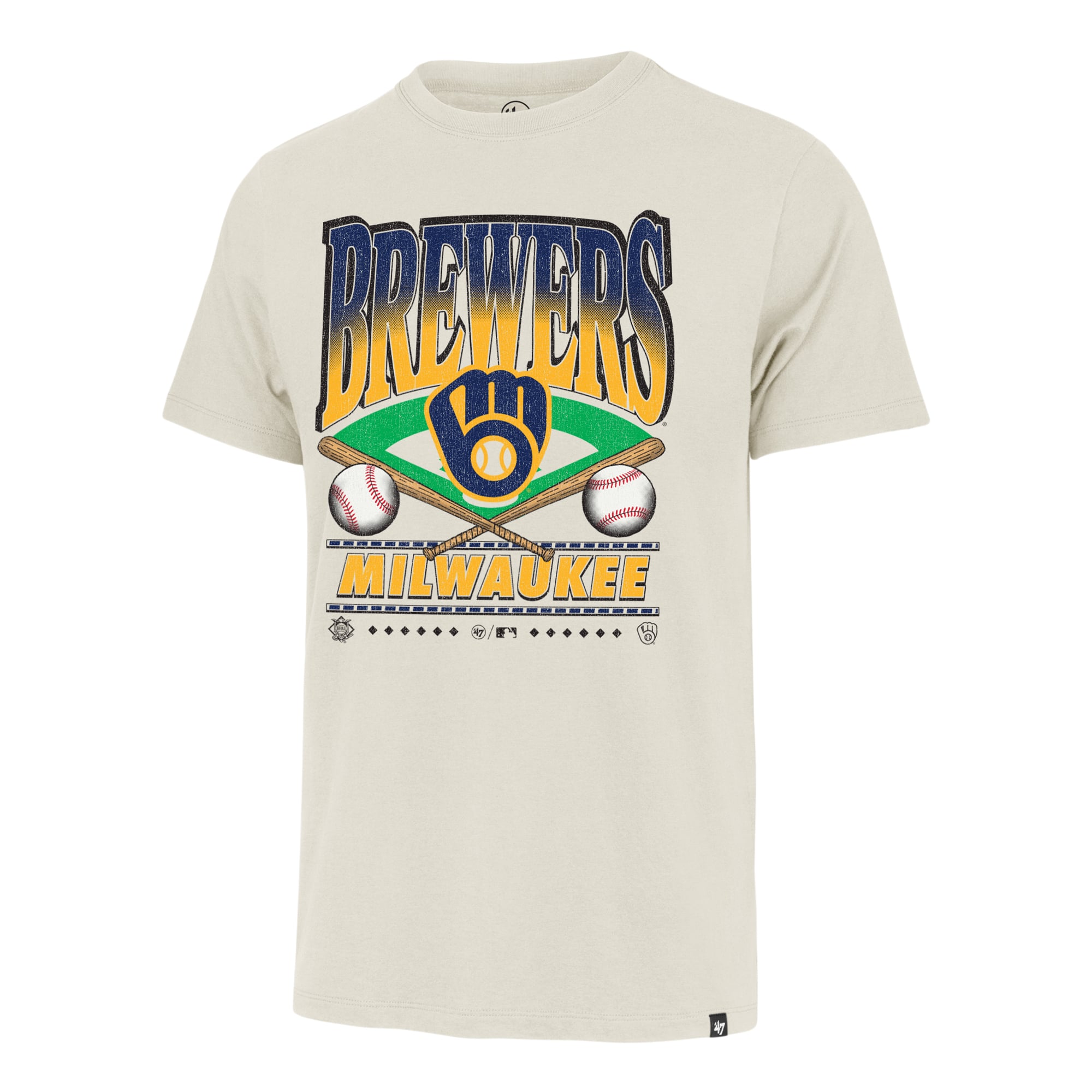 T-shirt homme '47 Tan Milwaukee Brewers Straight Shot Two Franklin