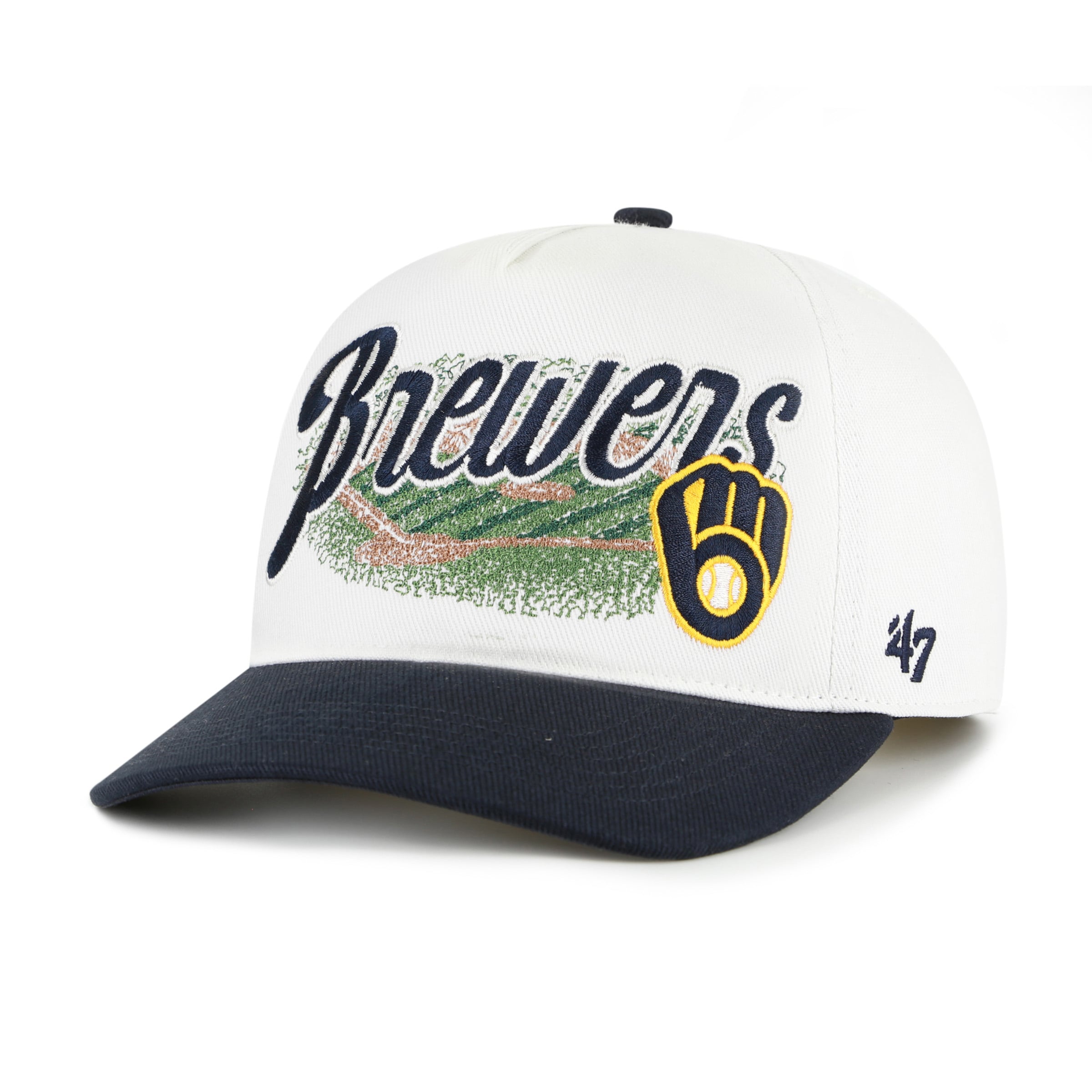 Casquette ajustable Milwaukee Brewers Enfield Hitch blanche et marine « 47 » pour homme