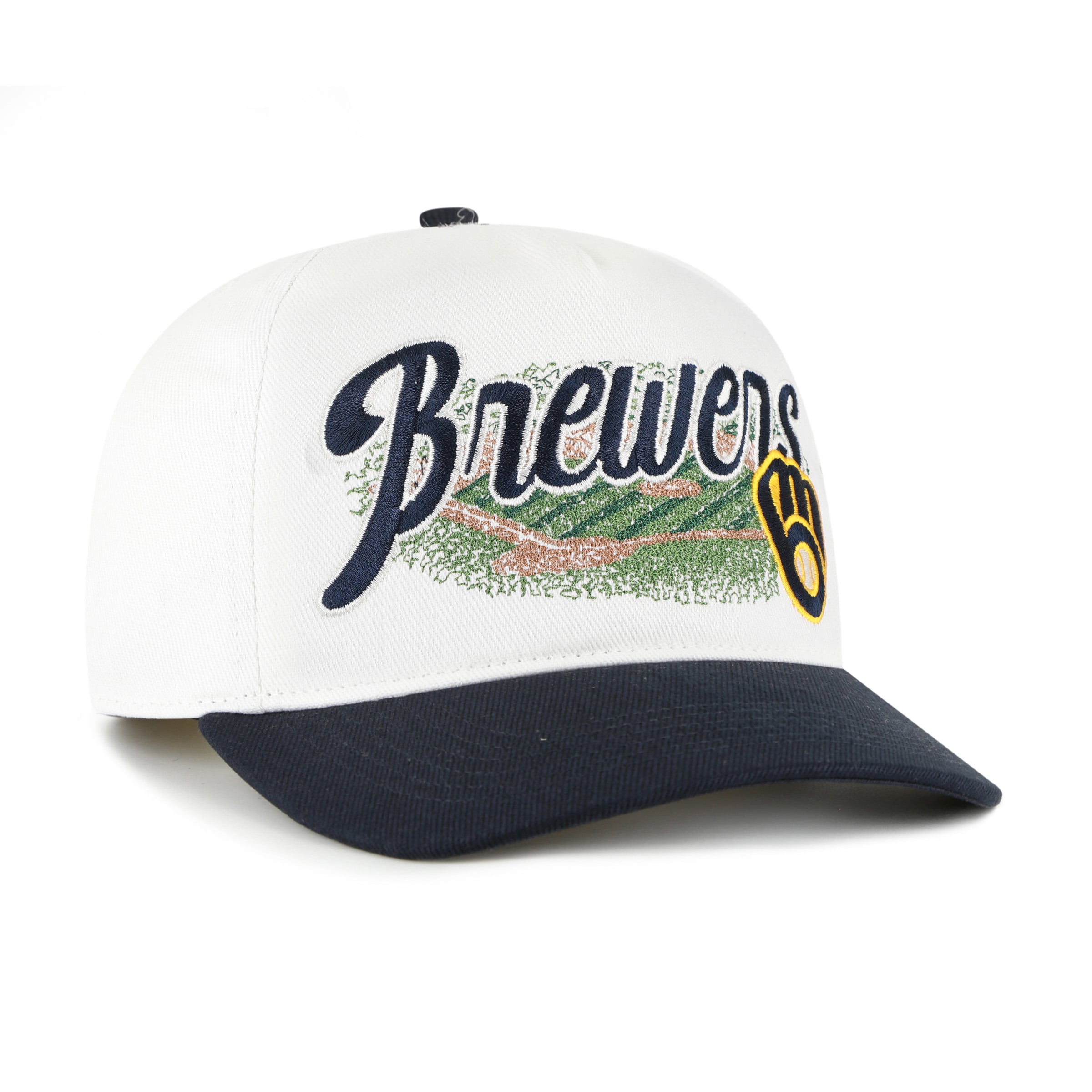 Casquette ajustable Milwaukee Brewers Enfield Hitch blanche et marine « 47 » pour homme