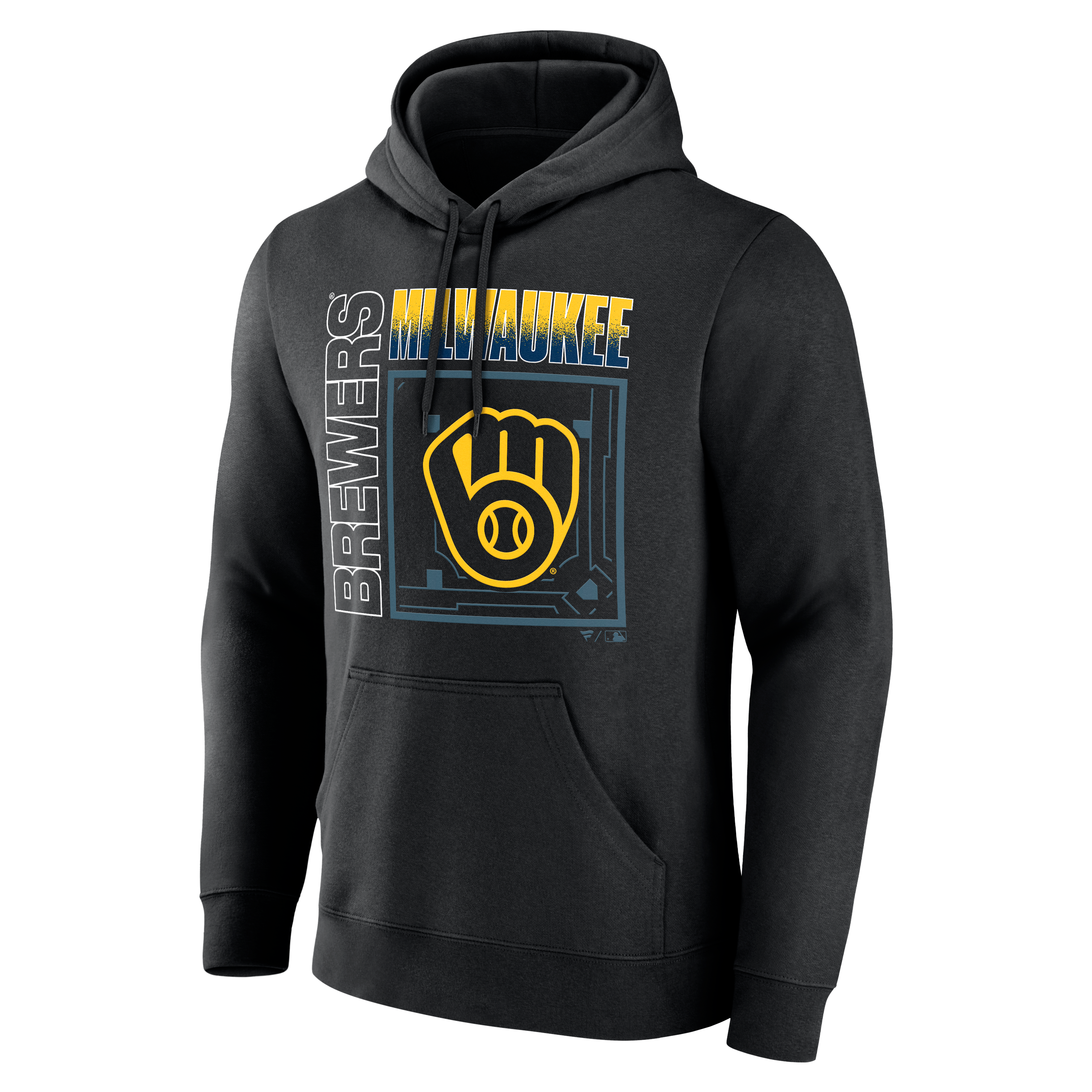Men's Black Milwaukee Brewers Home Field Pop Personalized Name & Number Hoodie
