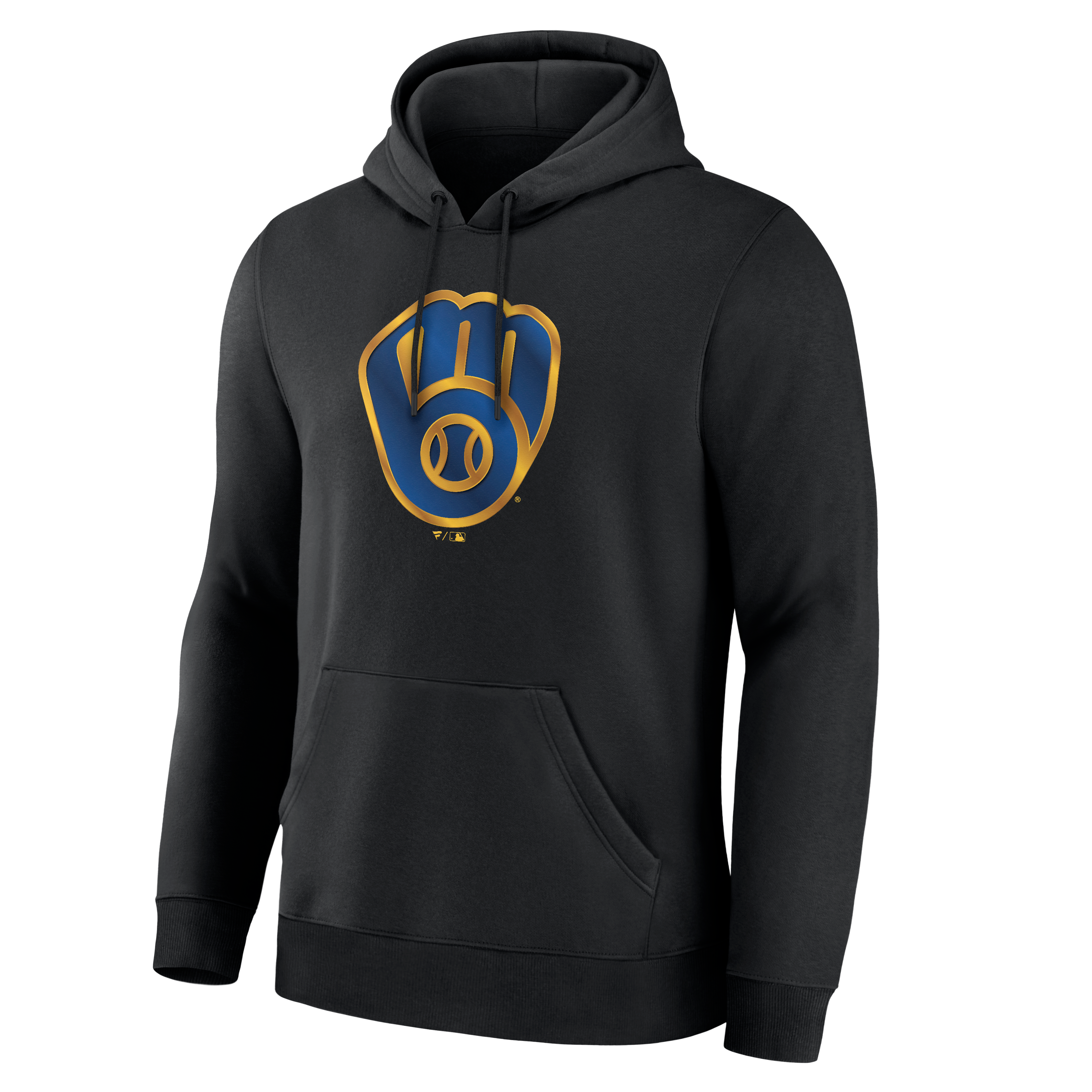 Men's Black Milwaukee Brewers Metallic Mascot Hoodie