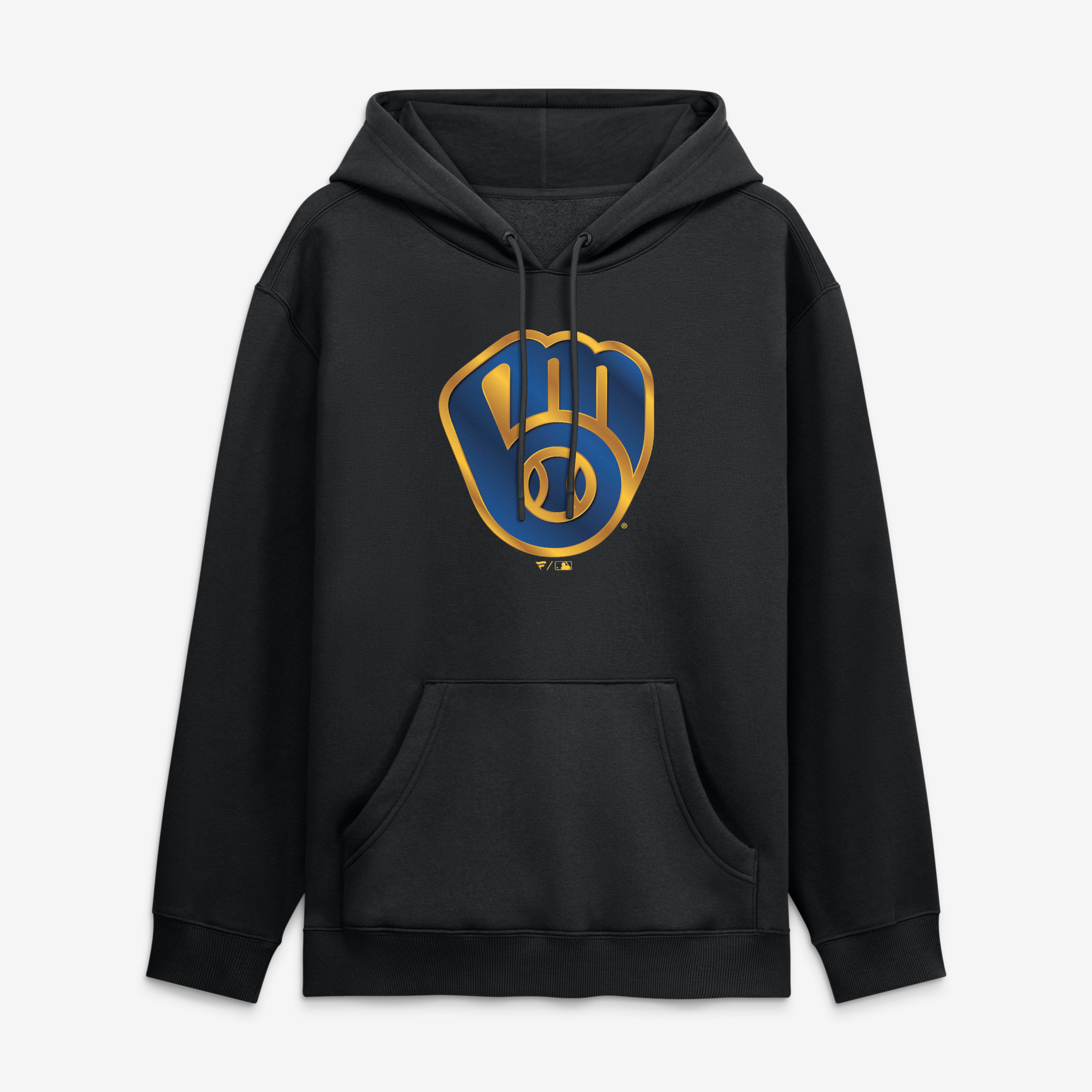 Men's Black Milwaukee Brewers Metallic Mascot Hoodie