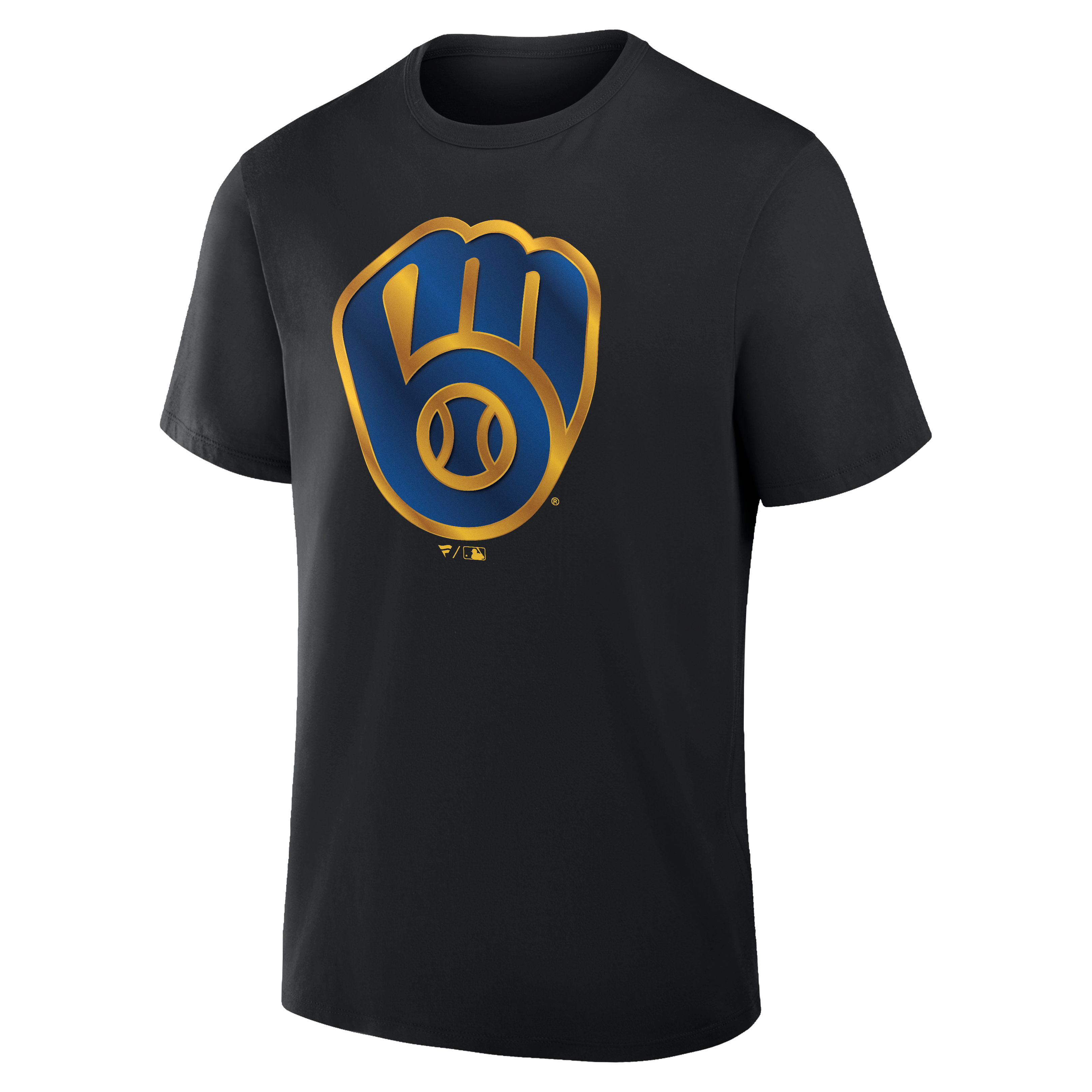 T-shirt noir pour homme avec mascotte métallique des Milwaukee Brewers