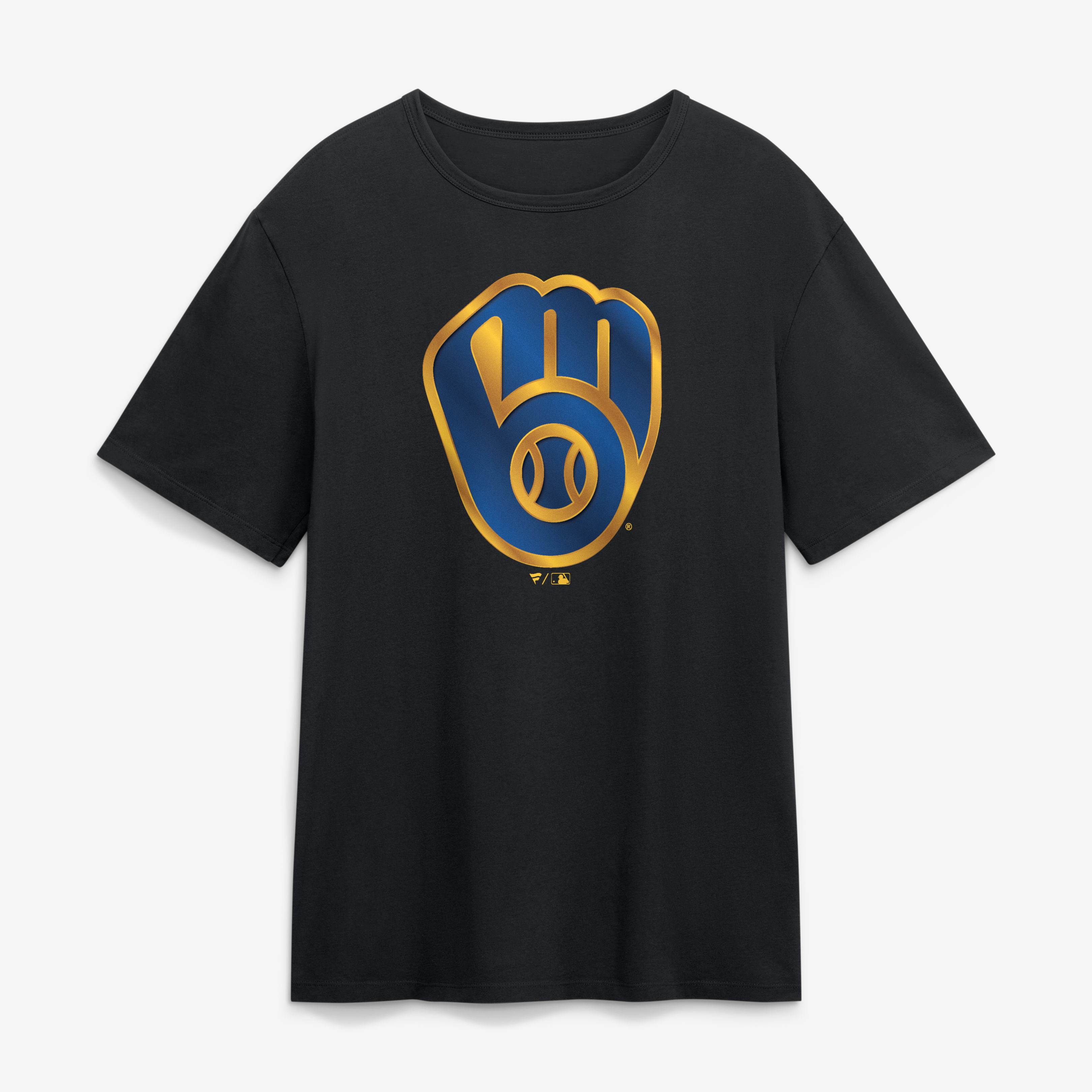 T-shirt noir pour homme avec mascotte métallique des Milwaukee Brewers