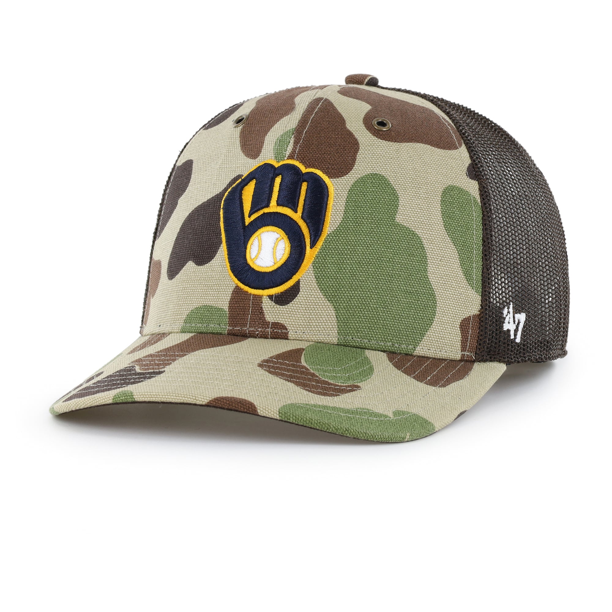 Casquette trucker ajustable Carhartt x '47 Camo Milwaukee Brewers Duck pour homme