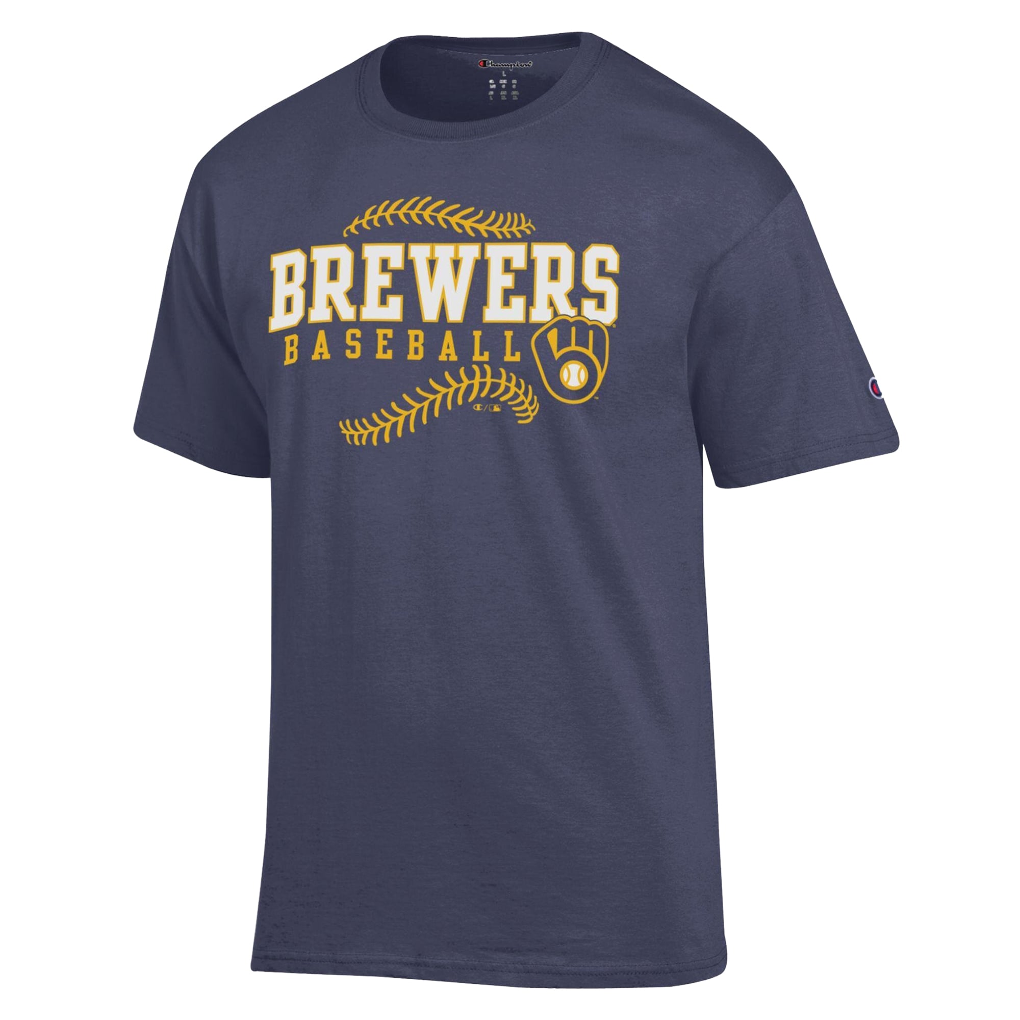 Men's Champion Navy Milwaukee Brewers Baseball T-Shirt