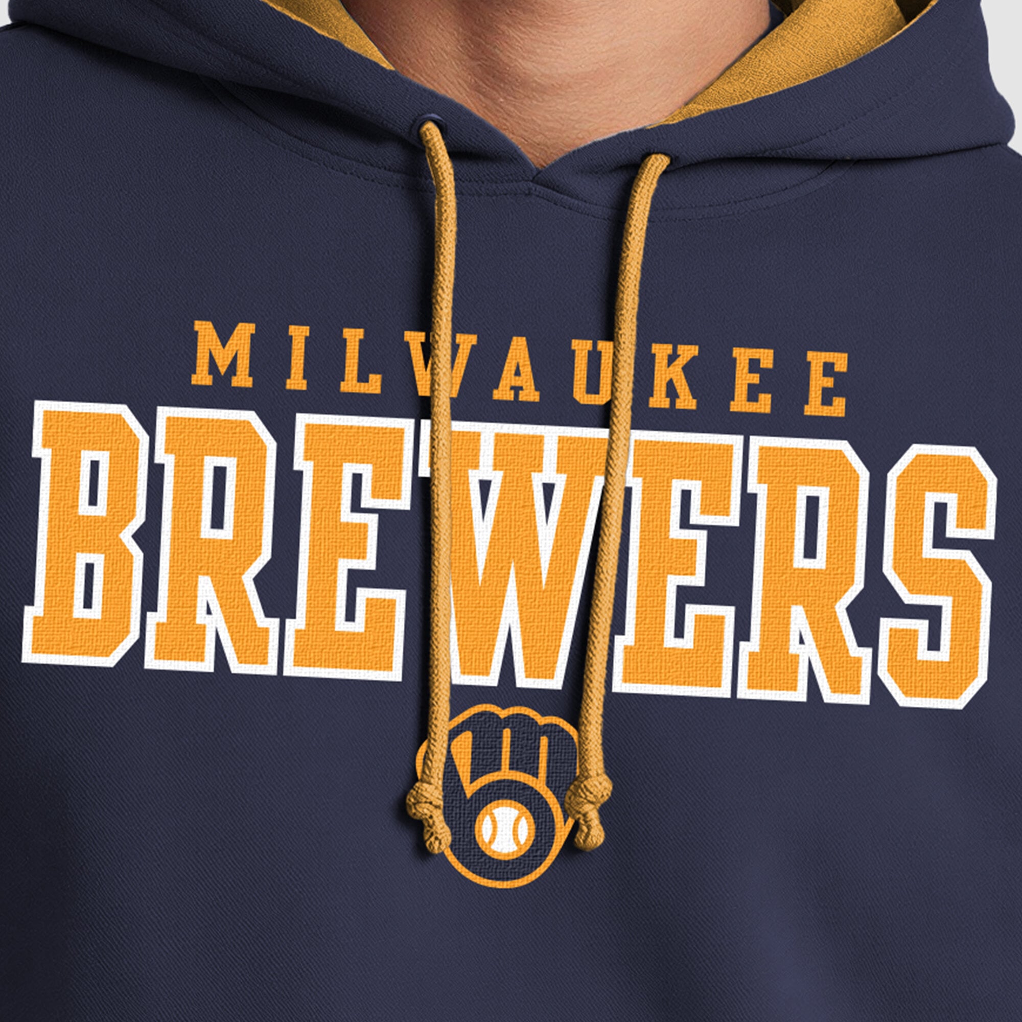 Men's Champion  Navy Milwaukee Brewers Fleece Hoodie