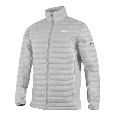Milwaukee Brewers Columbia  Powder Pass Hybrid Full-Zip Jacket - Gray