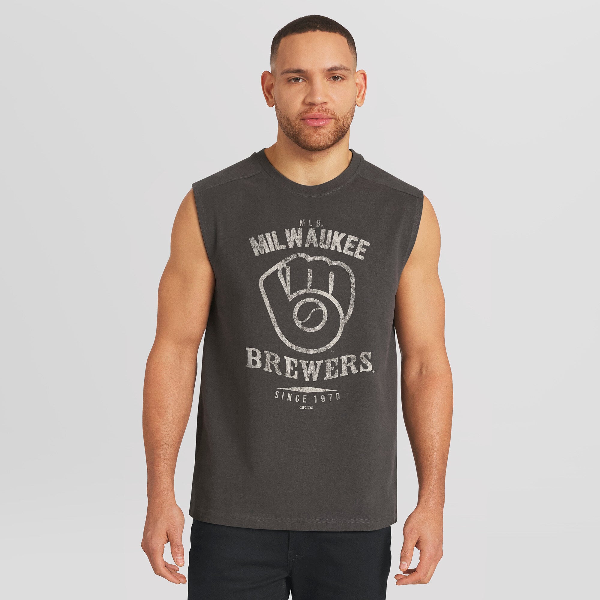 Débardeur homme Darius Rucker Collection par Fanatics, coloris anthracite, Milwaukee Brewers