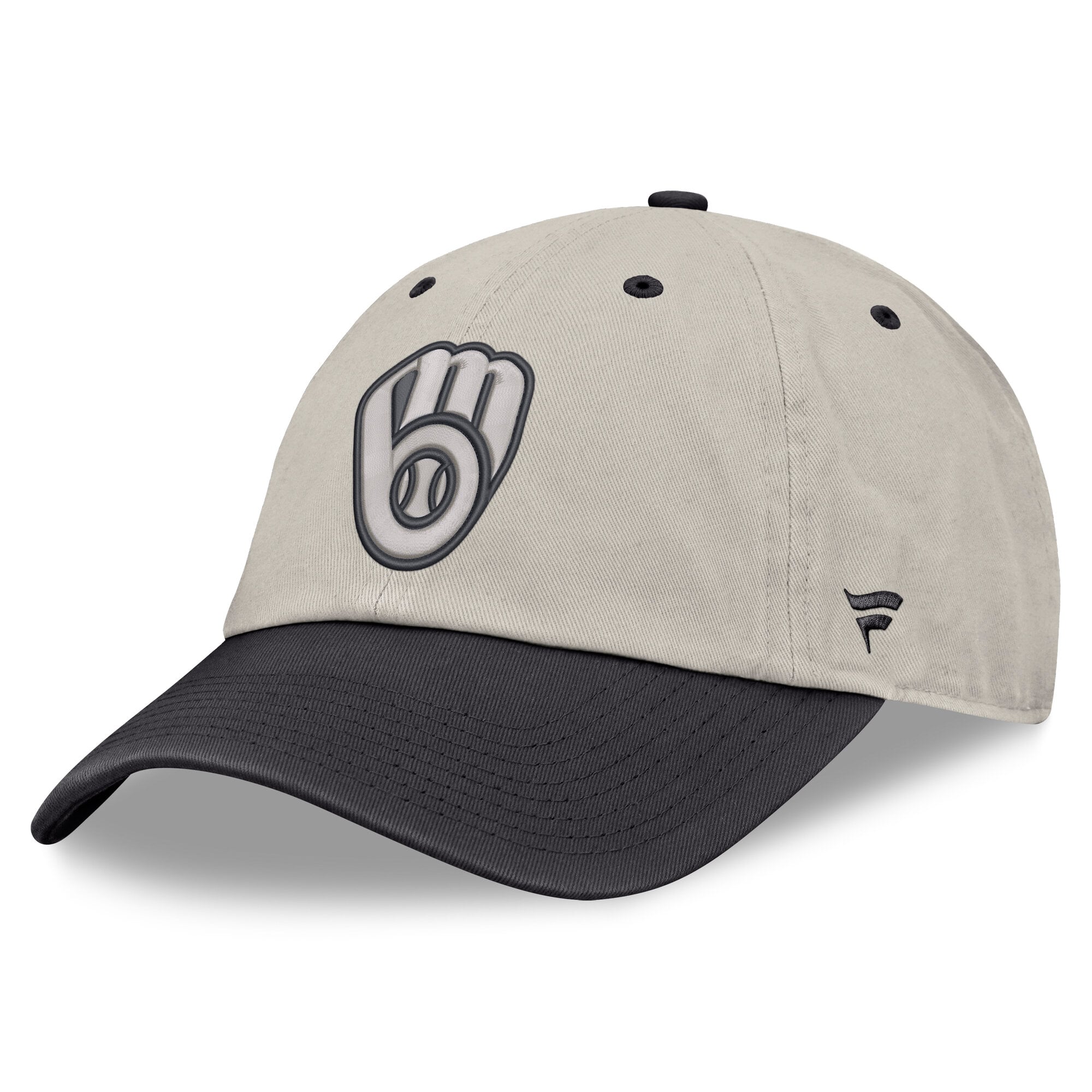 Casquette ajustable Fanatics beige/anthracite Milwaukee Brewers pour homme