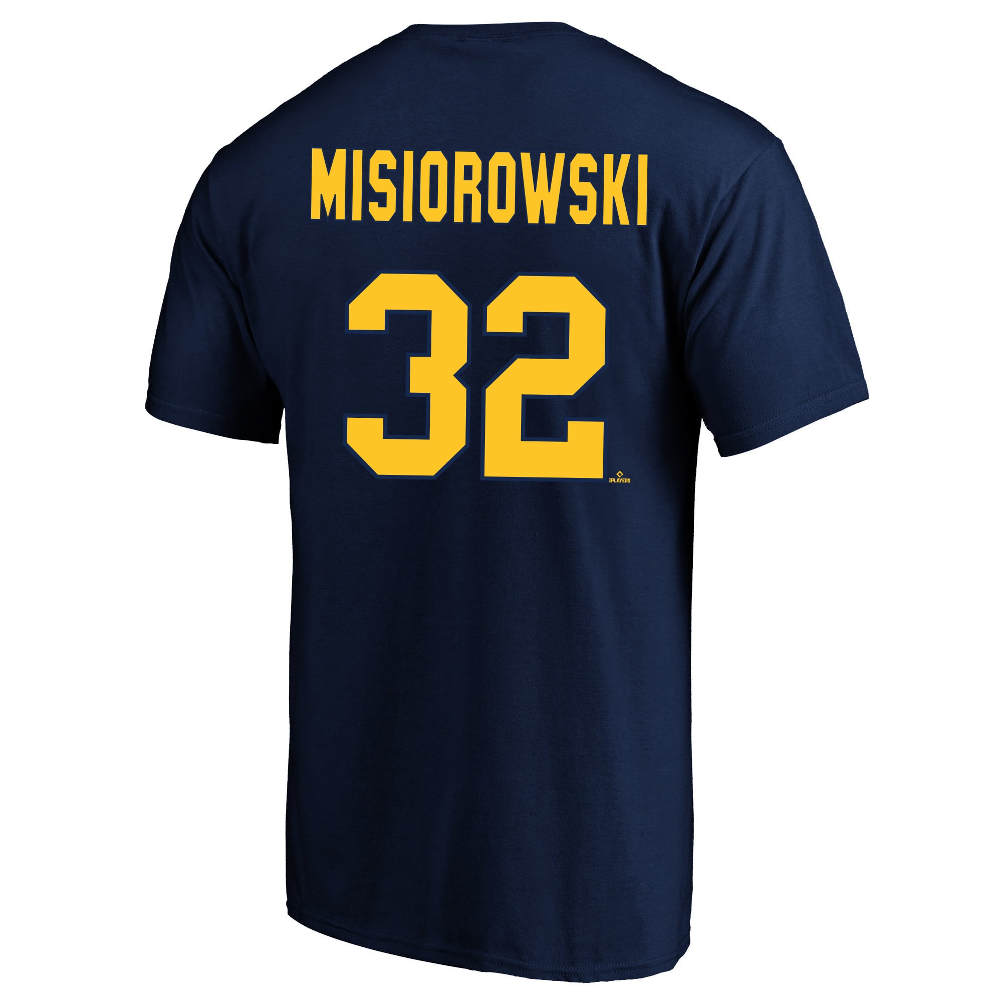 T-shirt Fanatics pour homme, Jacob Misiorowski, bleu marine, Milwaukee Brewers, grandes tailles, avec nom et numéro.