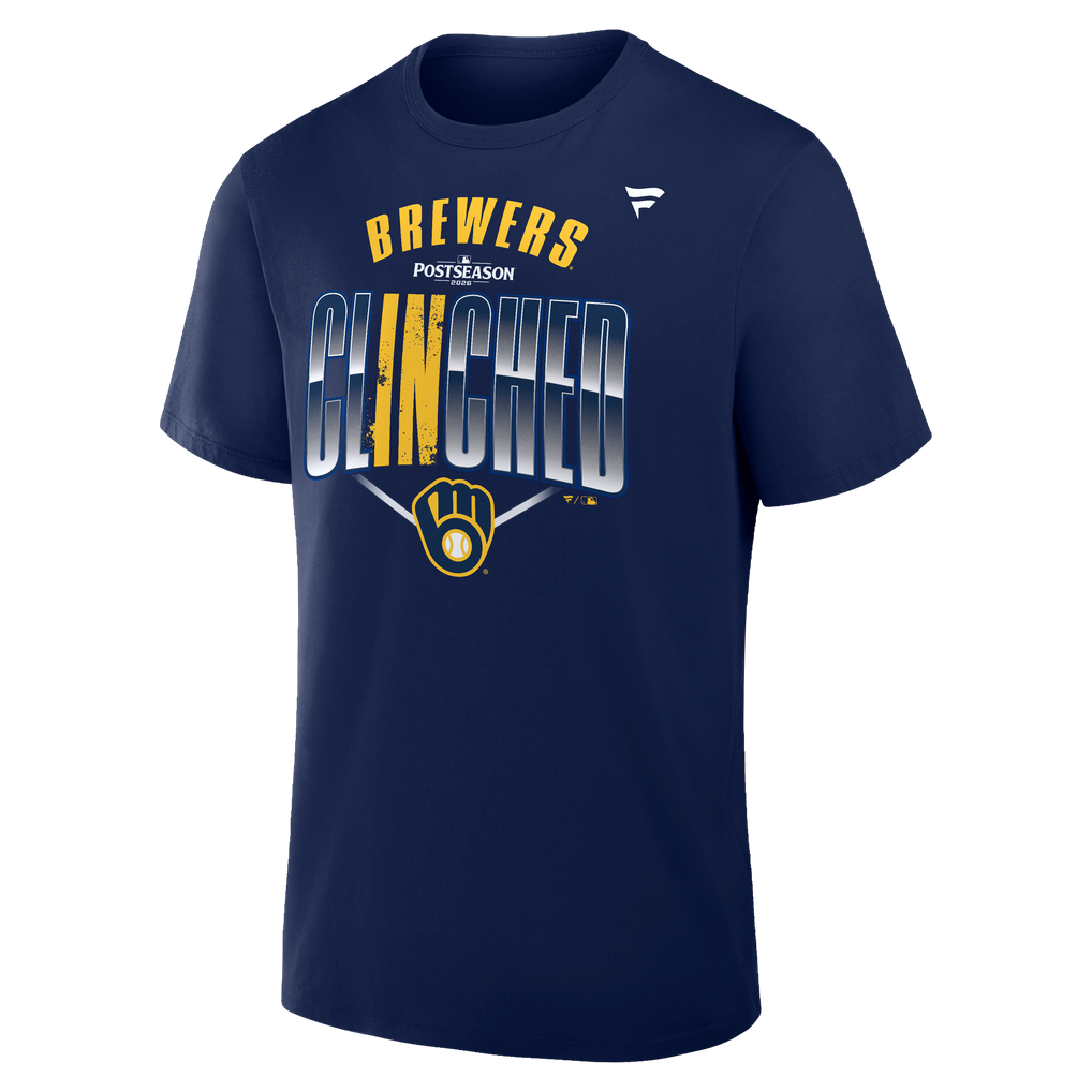 Lady Locker Rooom Men's Fanatics Navy Milwaukee Brewers 2026 MLB Postseason Locker Room T ...
