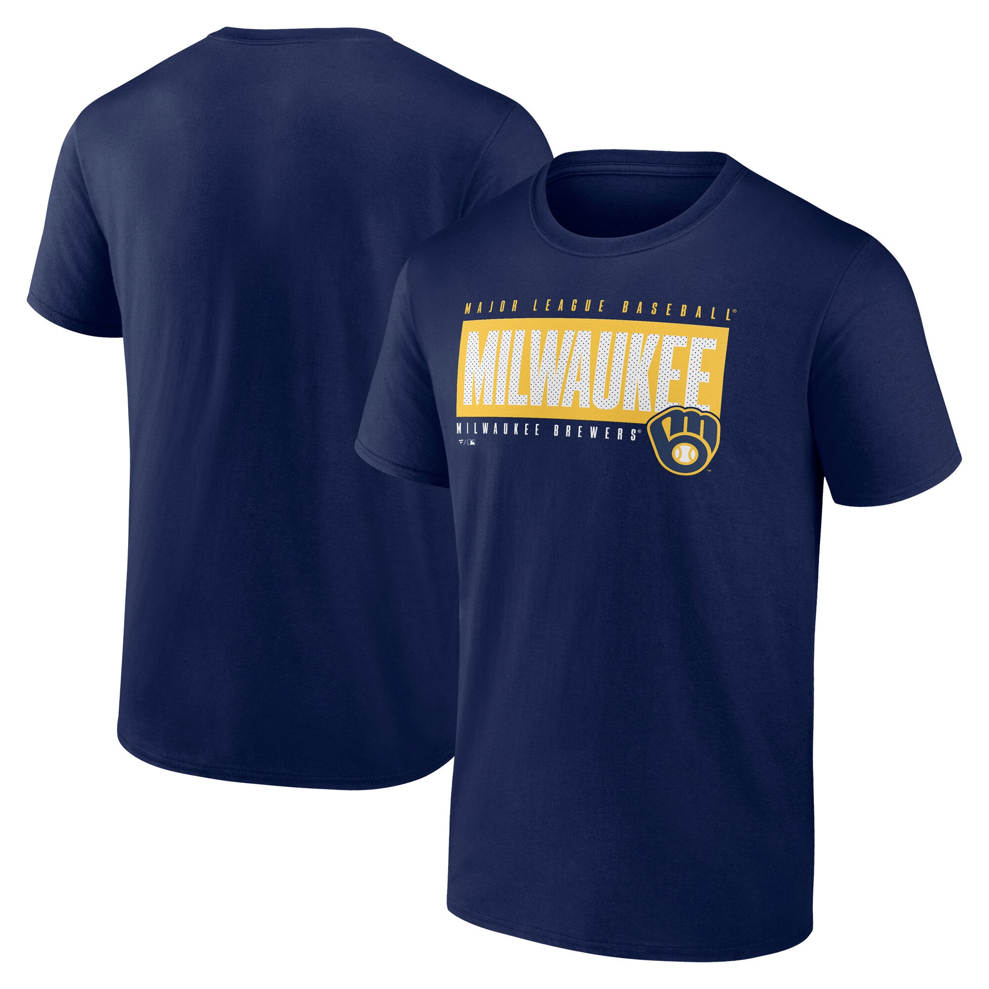 Men's Fanatics Navy Milwaukee Brewers Blocked Out T-Shirt