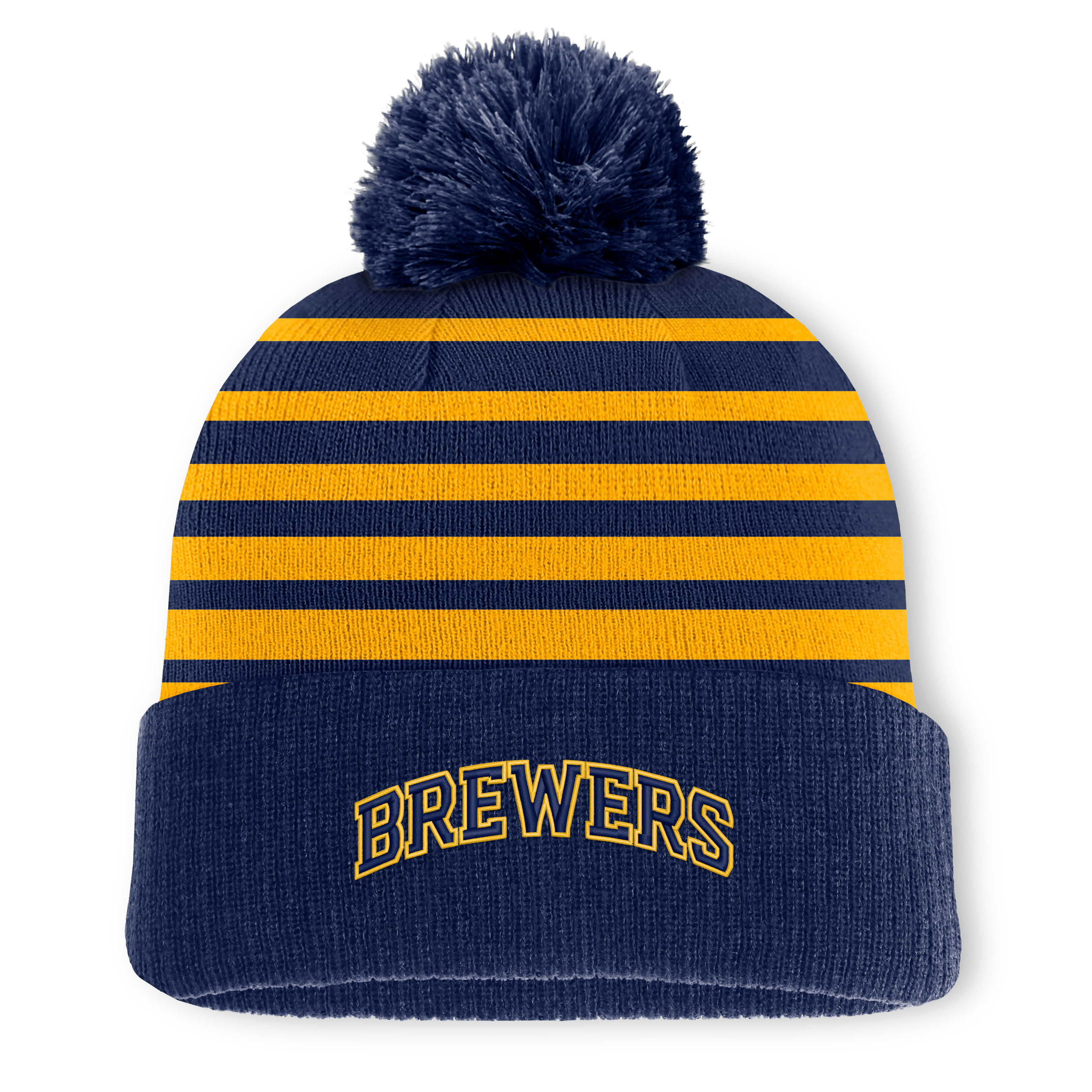 Men's Fanatics Navy Milwaukee Brewers Gradual Knit Hat with Pom