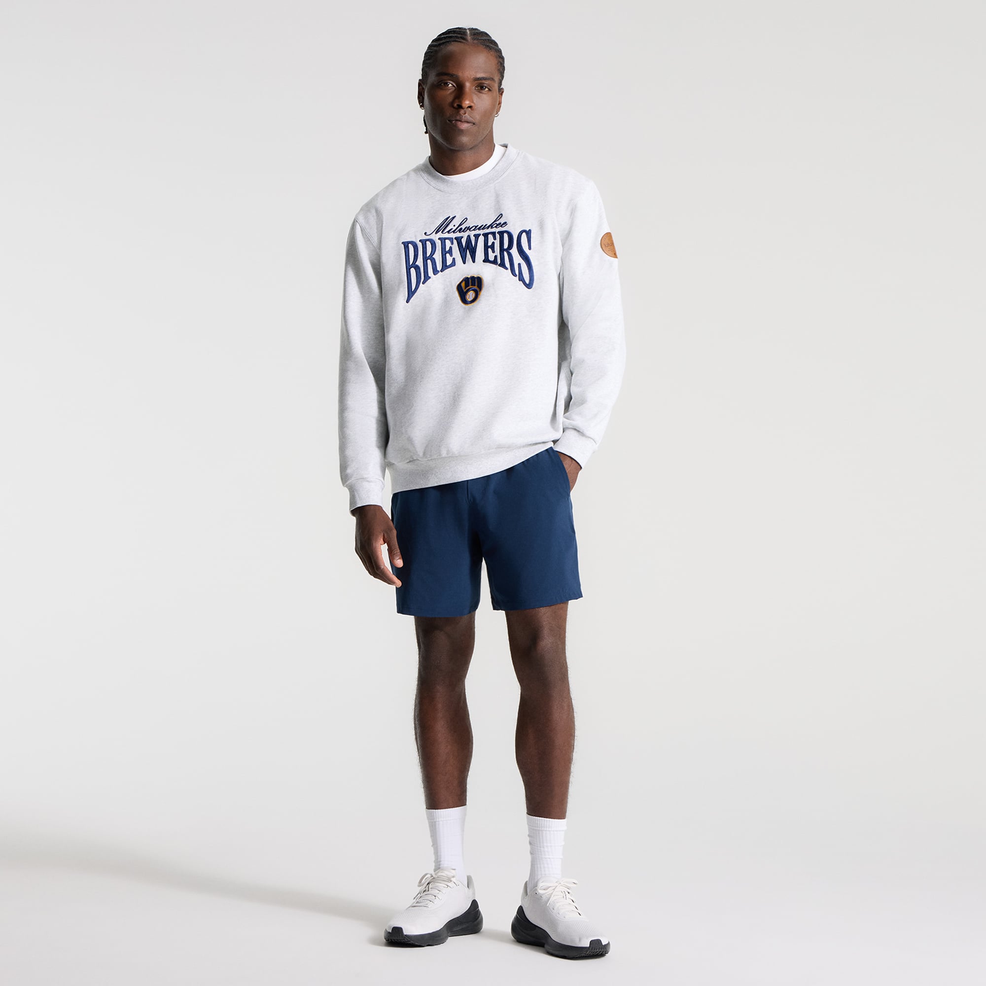 Sweat-shirt Steady State des Milwaukee Brewers de lululemon, gris chiné ultra clair, pour homme