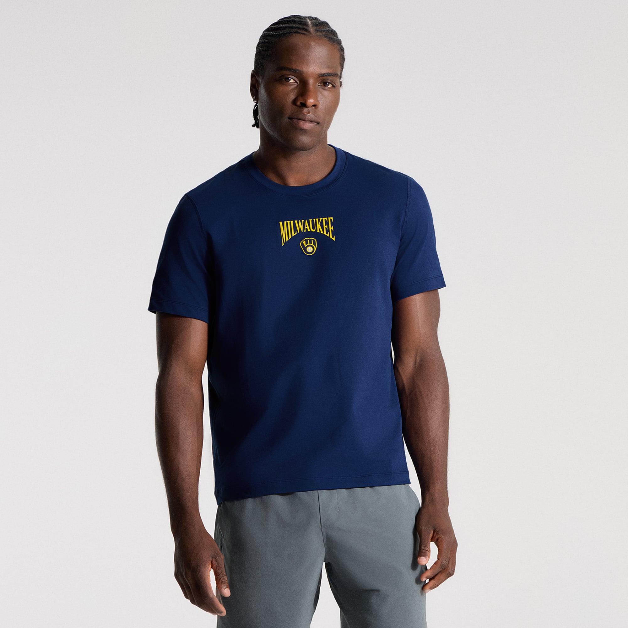 T-shirt en jersey doux Midnight Shadow Milwaukee Brewers pour homme de lululemon
