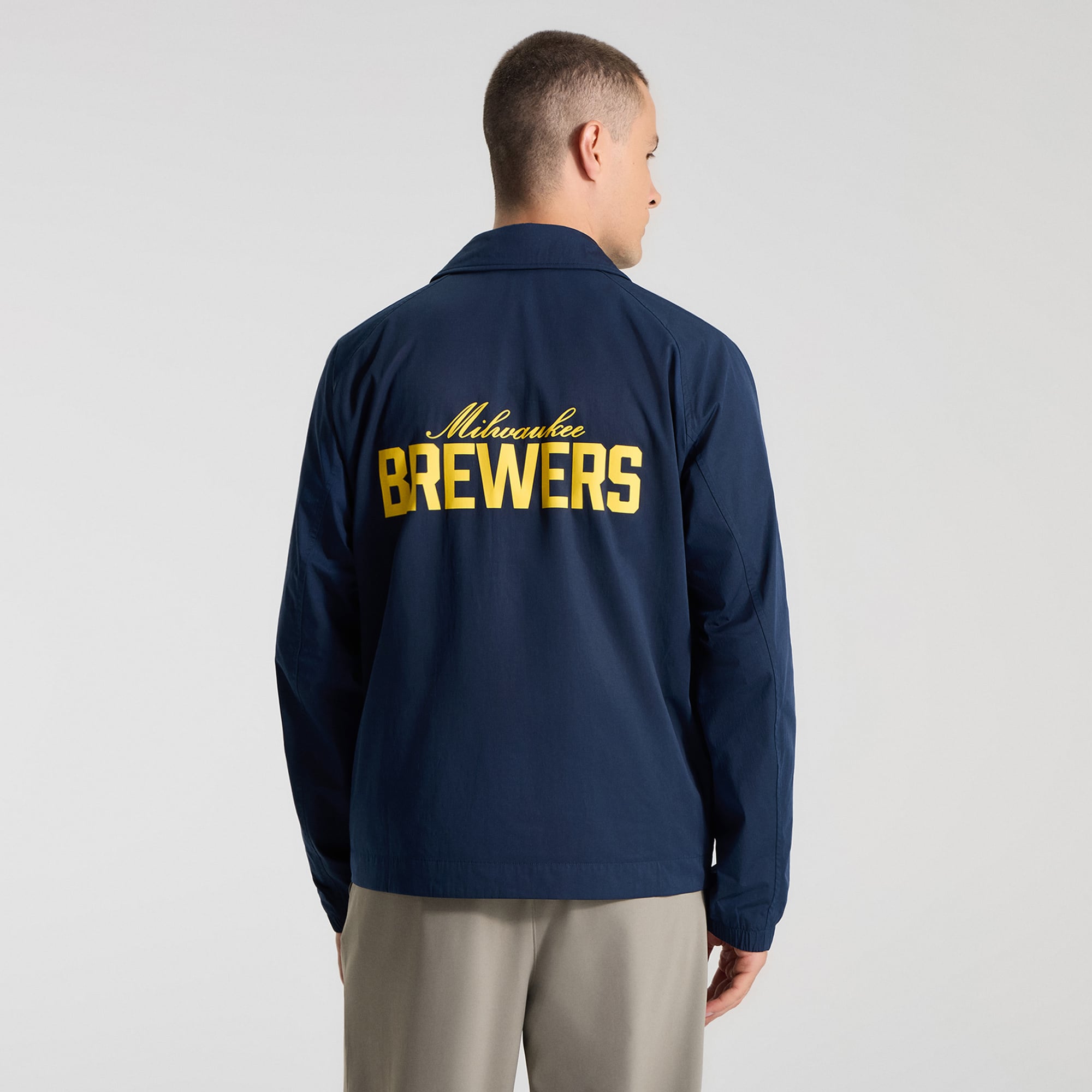 Veste de coach raglan lululemon True Navy Milwaukee Brewers pour homme