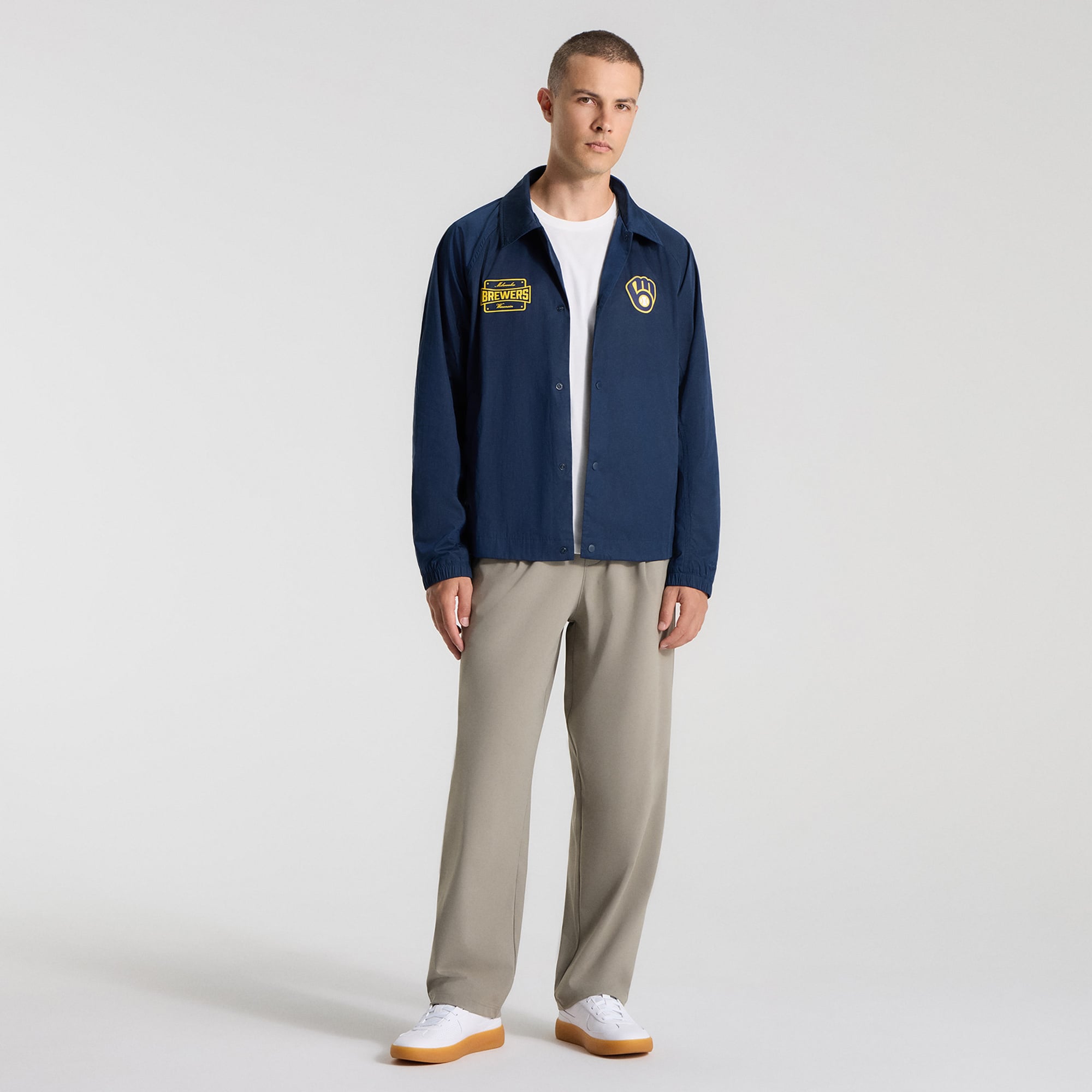 Veste de coach raglan lululemon True Navy Milwaukee Brewers pour homme