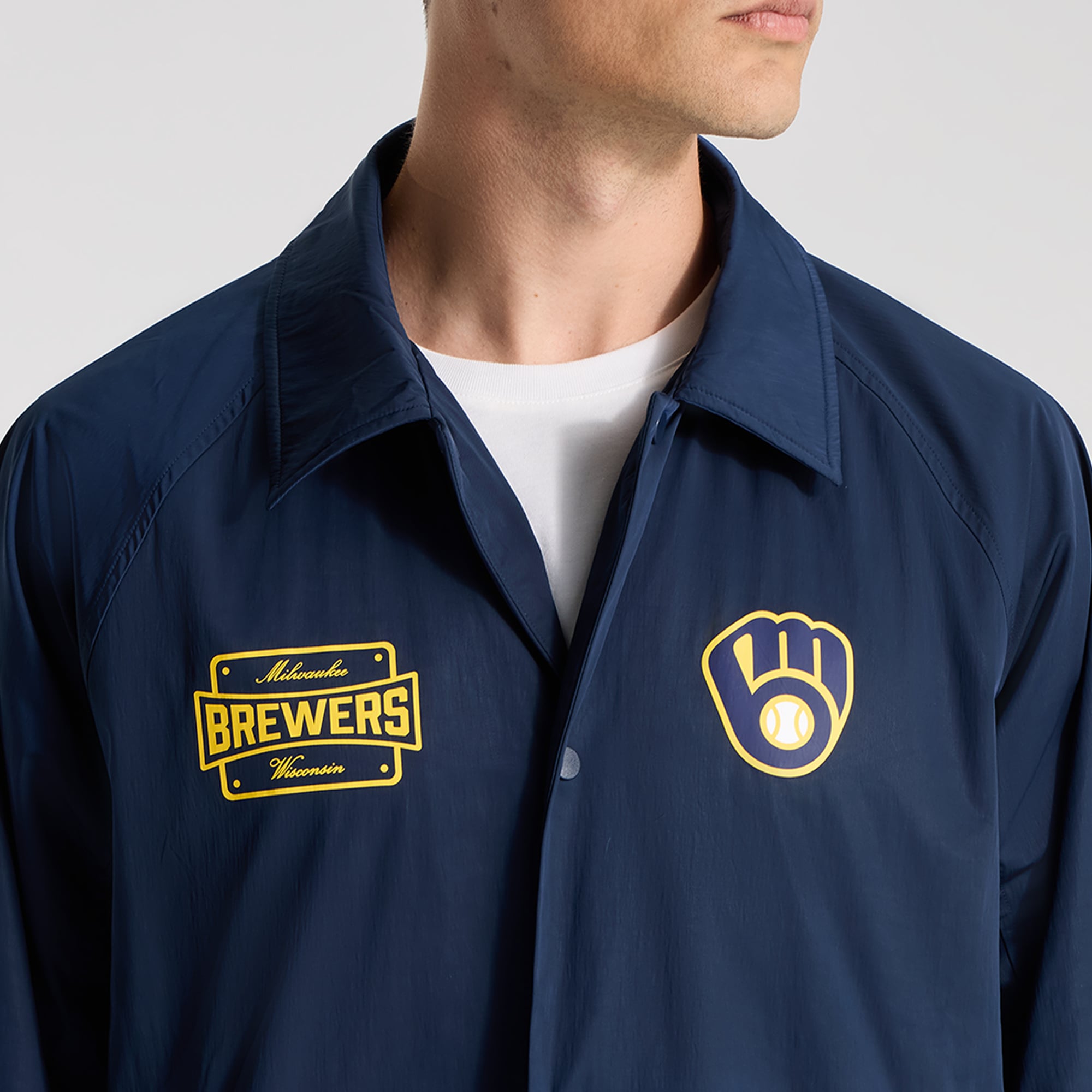 Veste de coach raglan lululemon True Navy Milwaukee Brewers pour homme