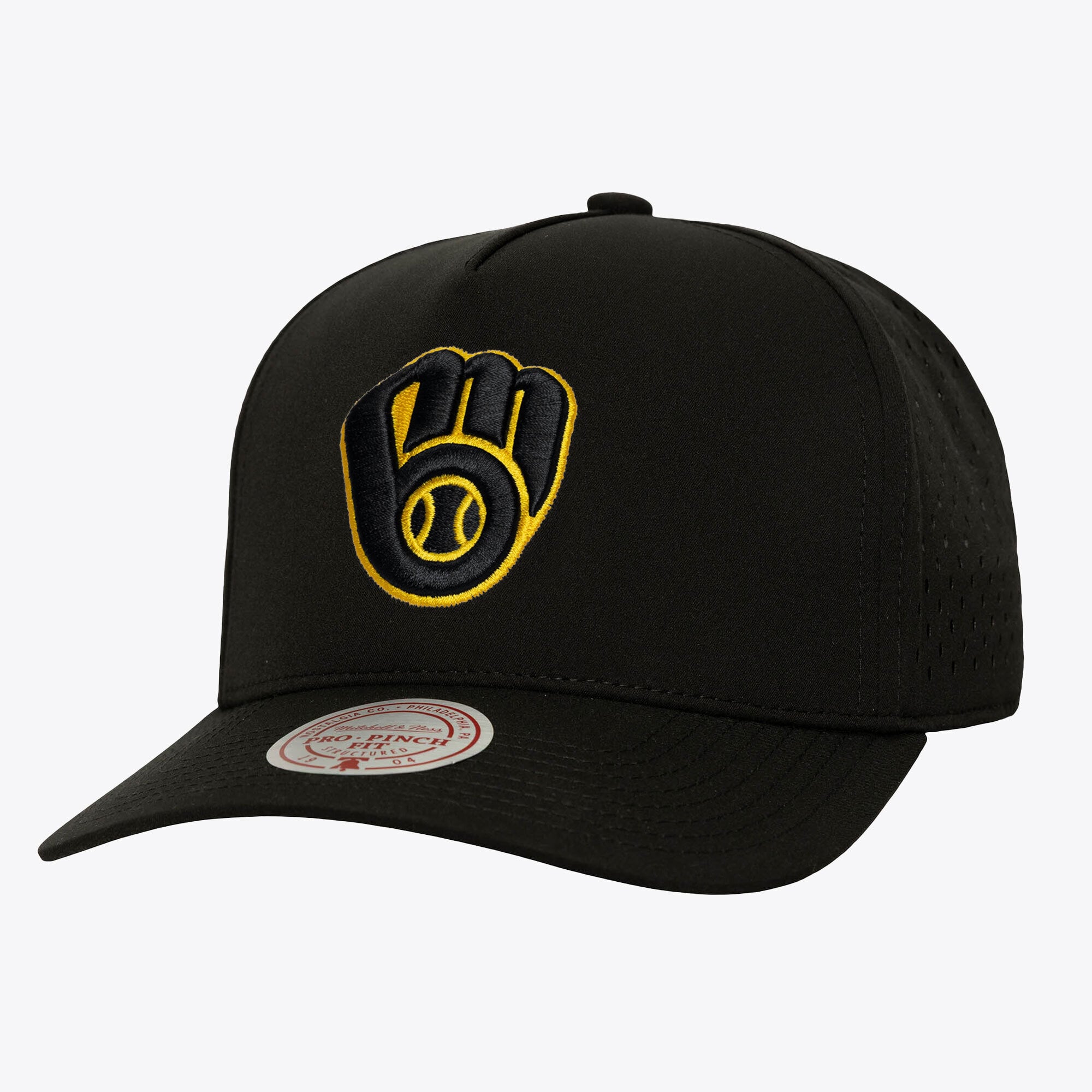 Casquette snapback Mitchell & Ness noire Milwaukee Brewers Perfect Pop Pro pour homme