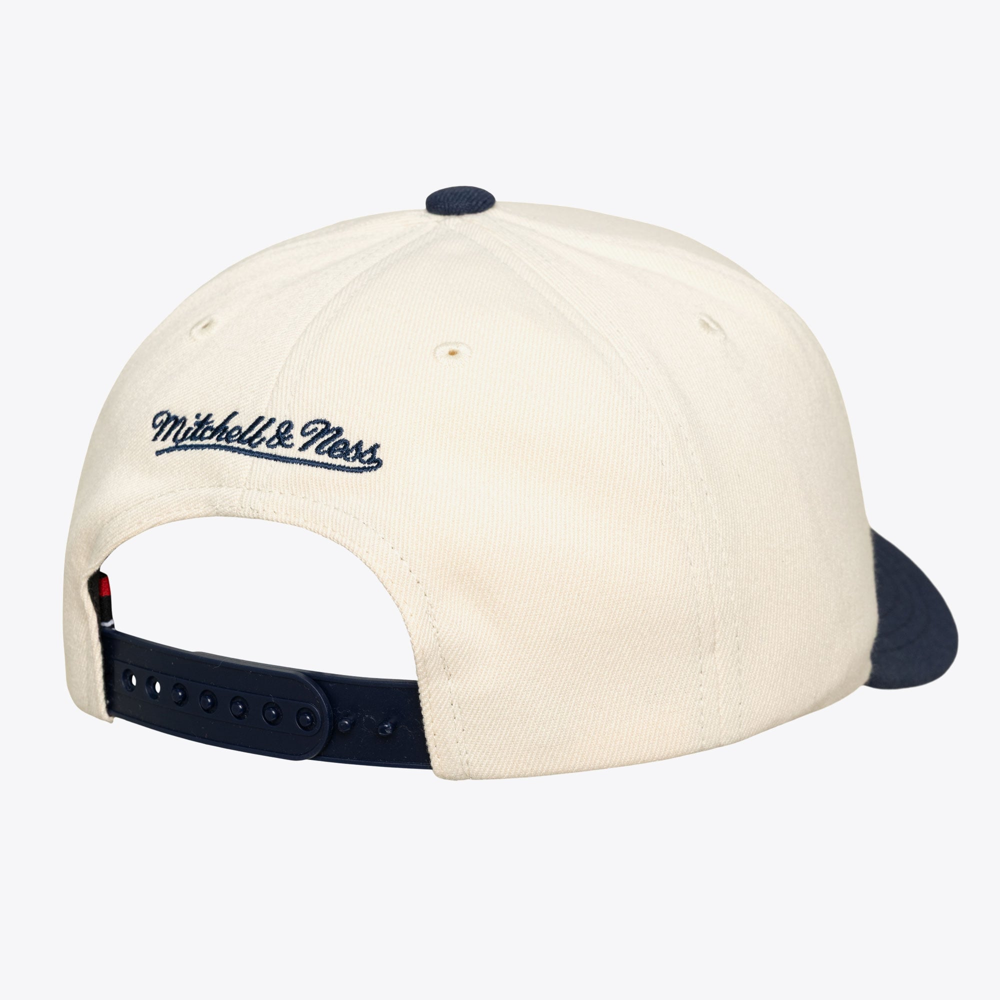 Men's Mitchell & Ness Cream/Navy Milwaukee Brewers Flawless Stretch-Snapback Hat