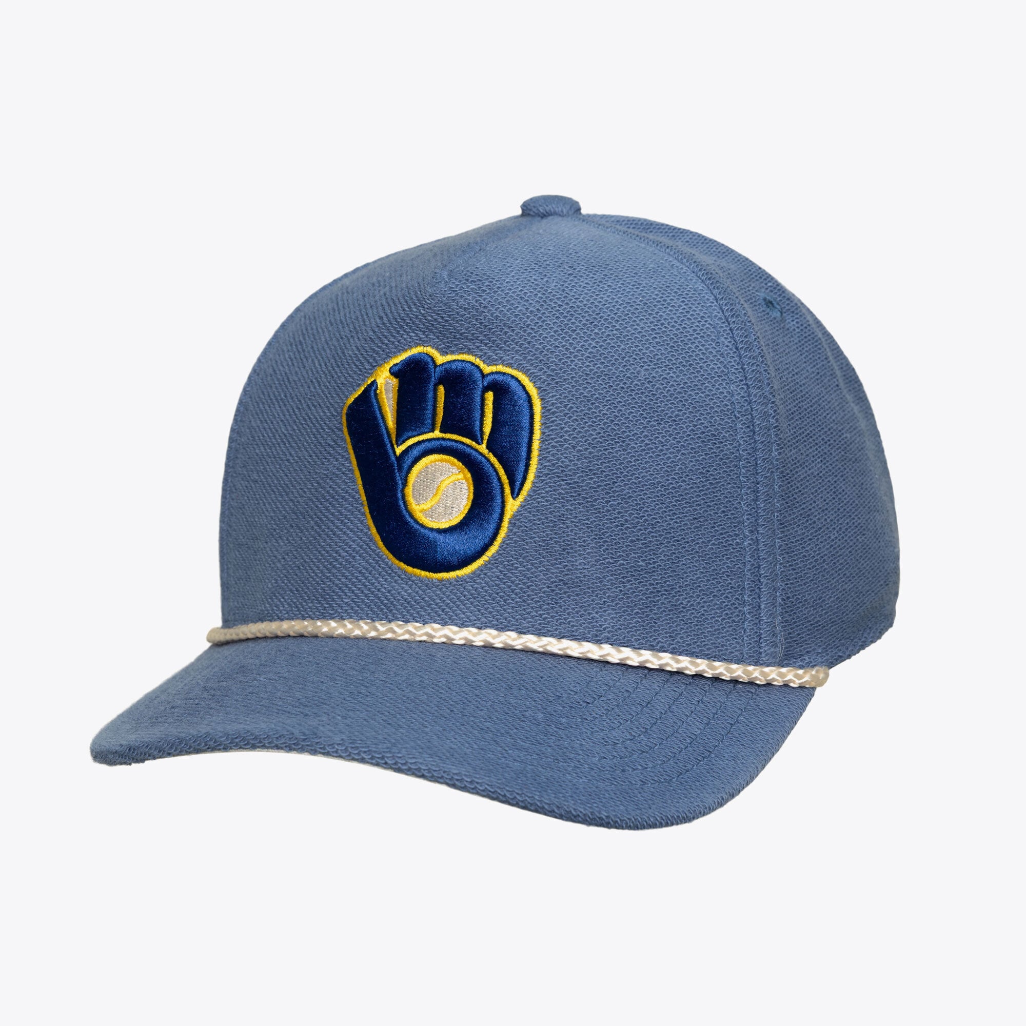 Casquette snapback Mitchell & Ness Navy Milwaukee Brewers Heritage Hues en tissu éponge français pour homme