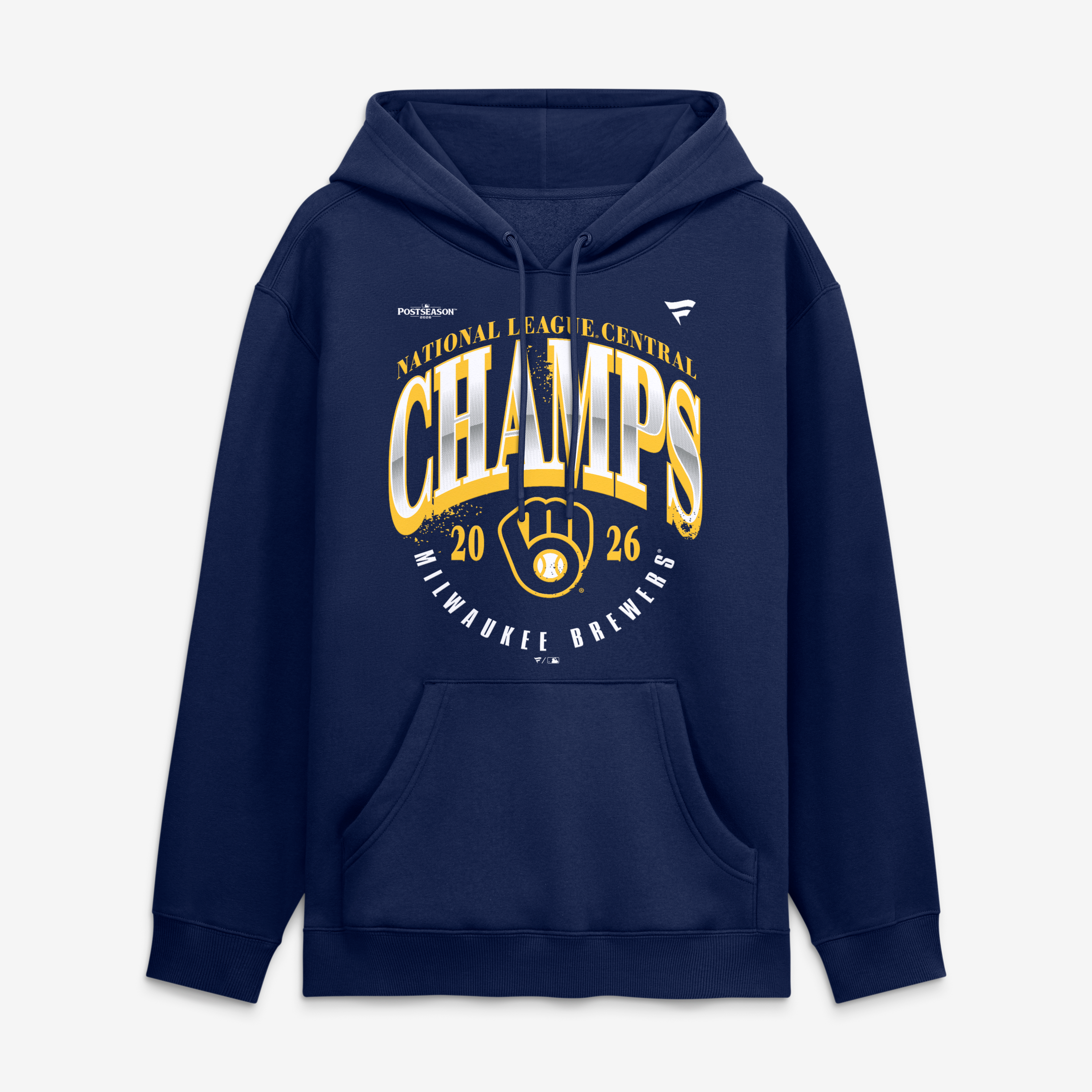 Sweat à capuche bleu marine pour homme des Milwaukee Brewers, champions de la division centrale Ligue nationale 2026
