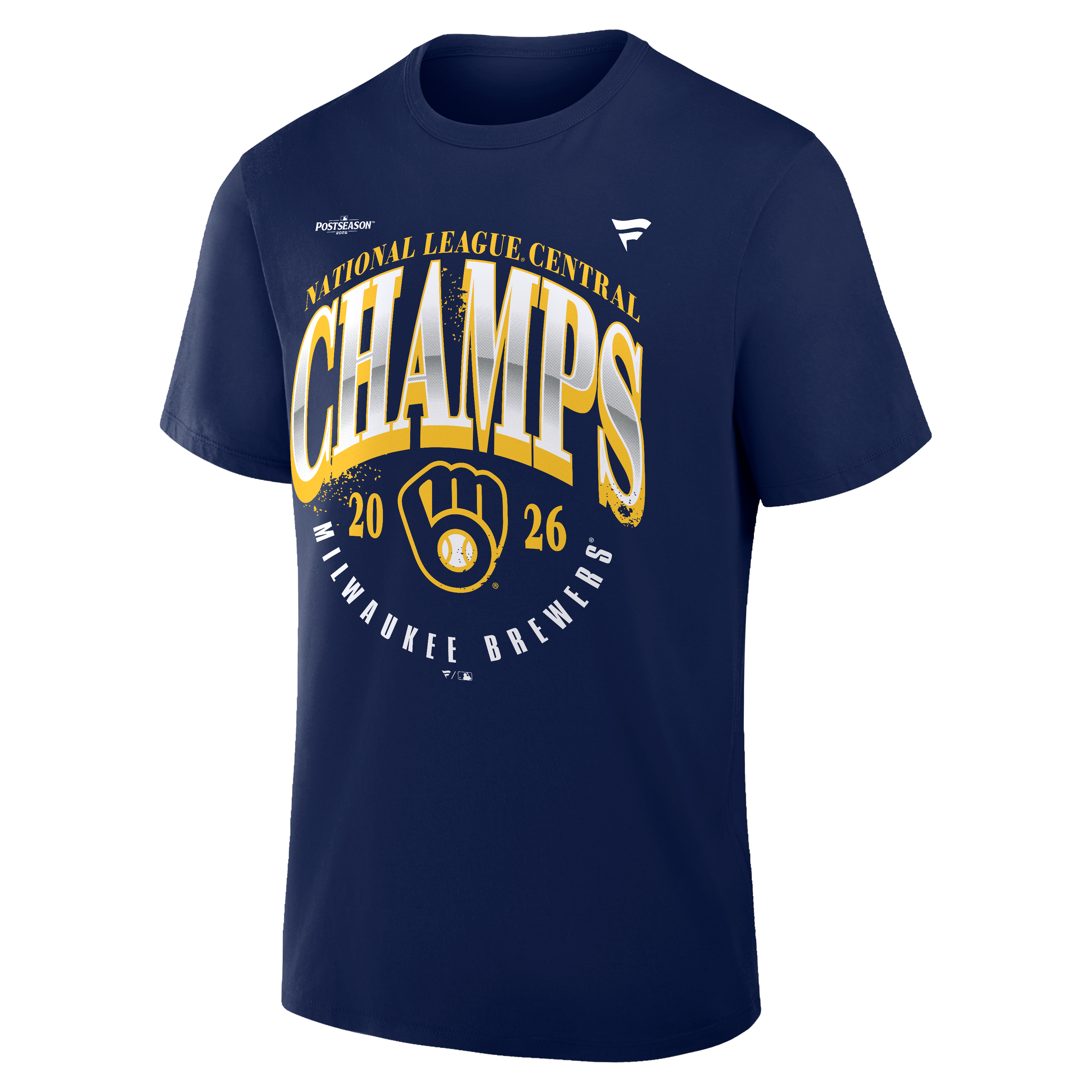 T-shirt homme bleu marine des Milwaukee Brewers, champions de la division centrale Ligue nationale 2026