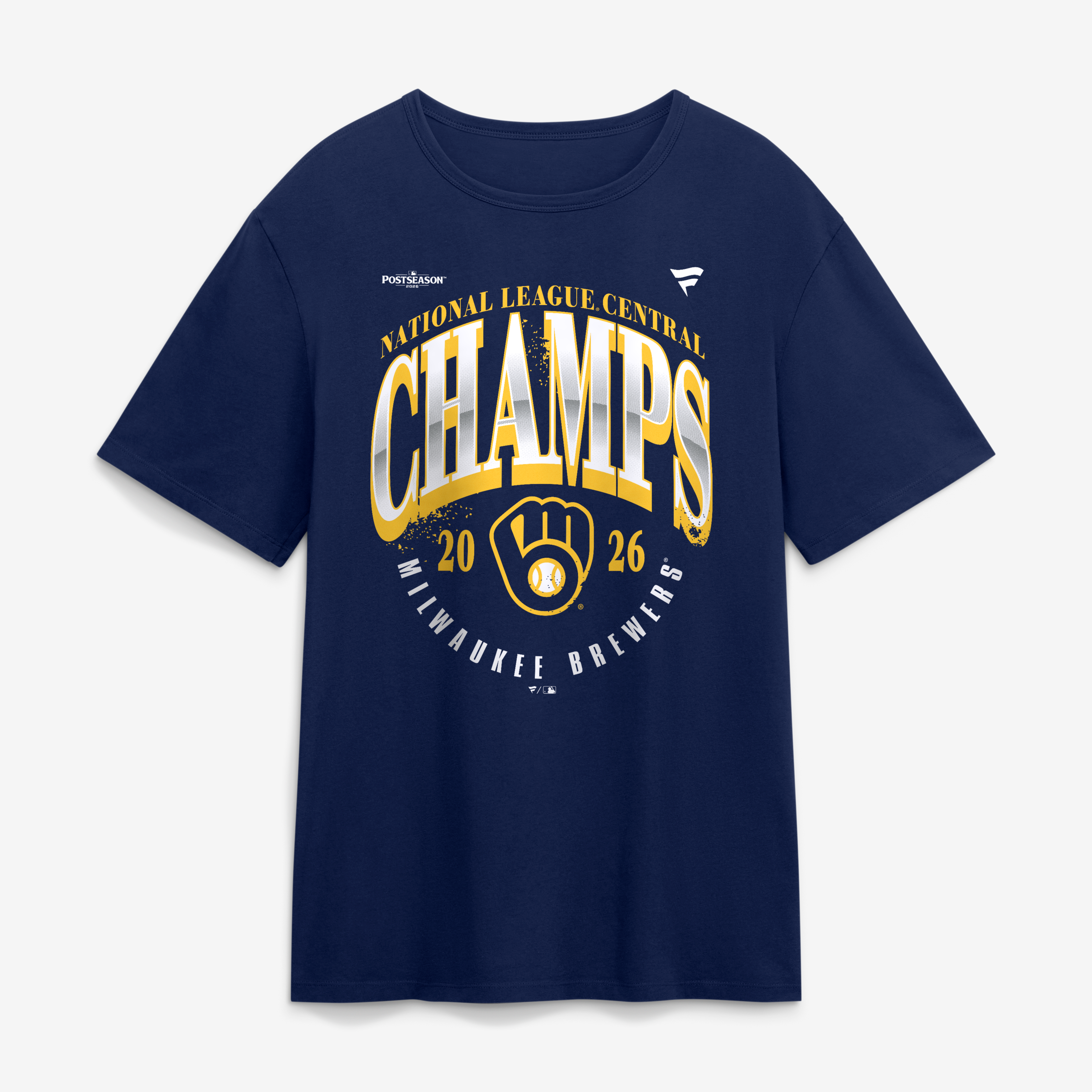 T-shirt homme bleu marine des Milwaukee Brewers, champions de la division centrale Ligue nationale 2026