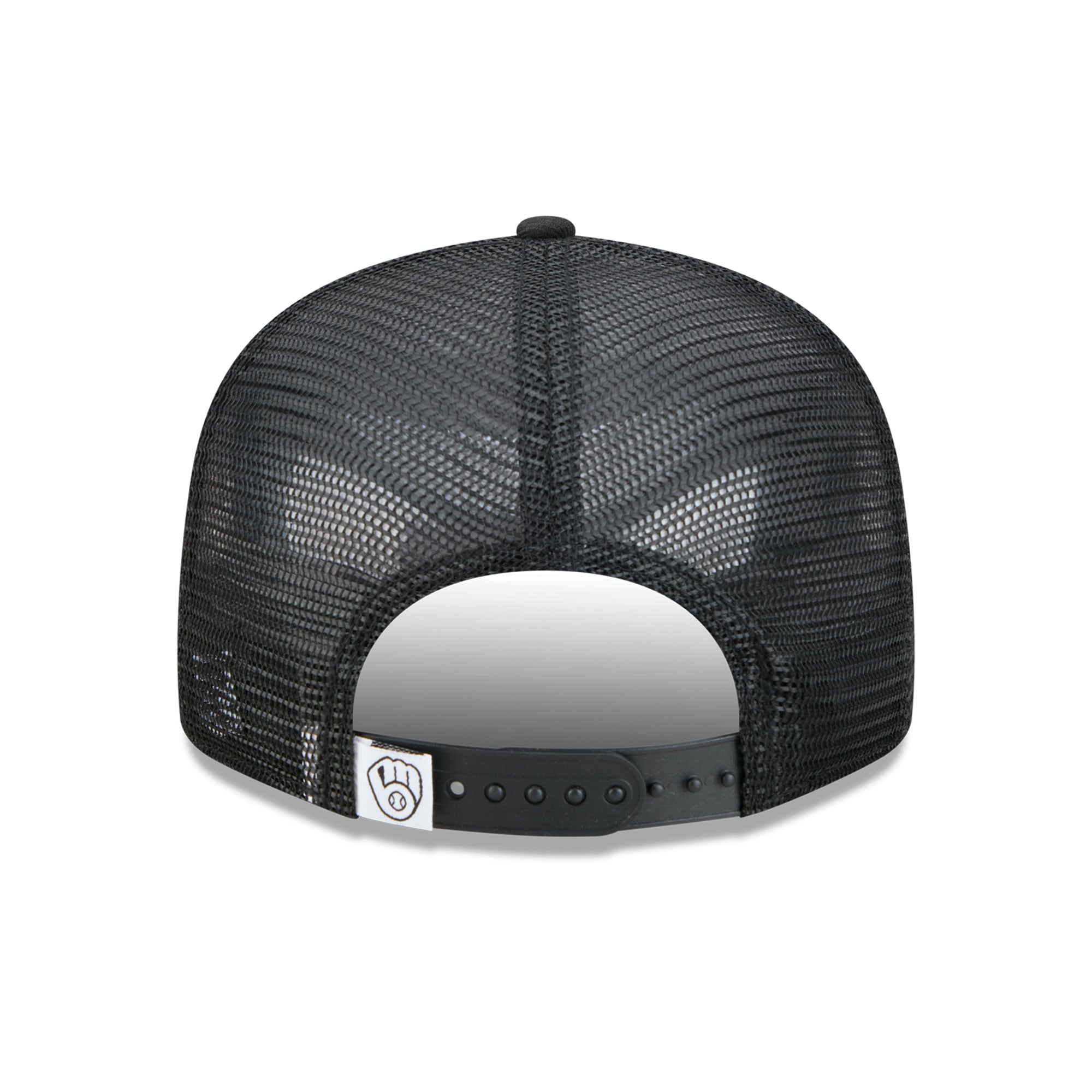 Casquette trucker ajustable New Era 9FIFTY noire pour homme, Milwaukee Brewers
