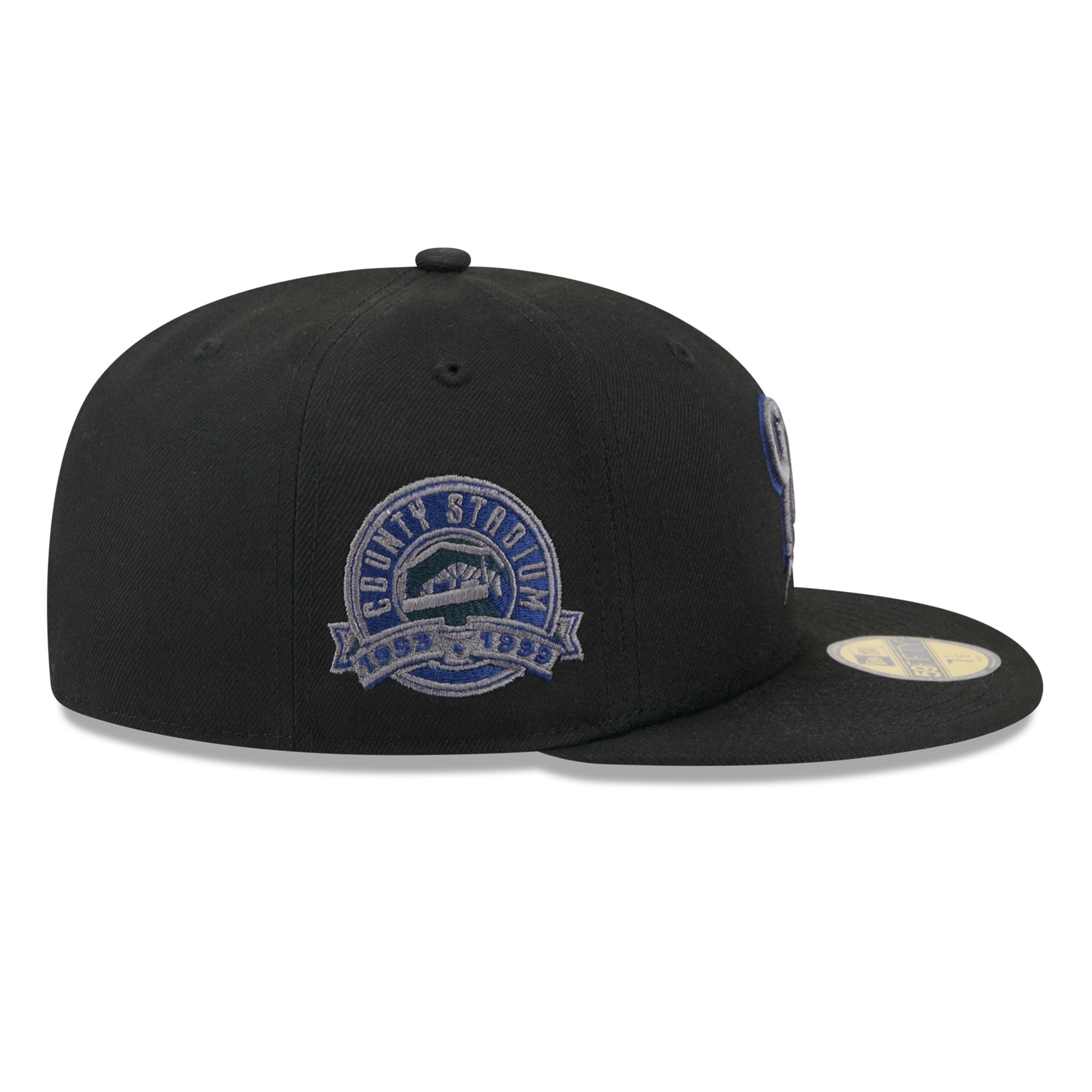 Casquette ajustée New Era 59FIFTY pour homme, noire, Milwaukee Brewers, coloris pop.